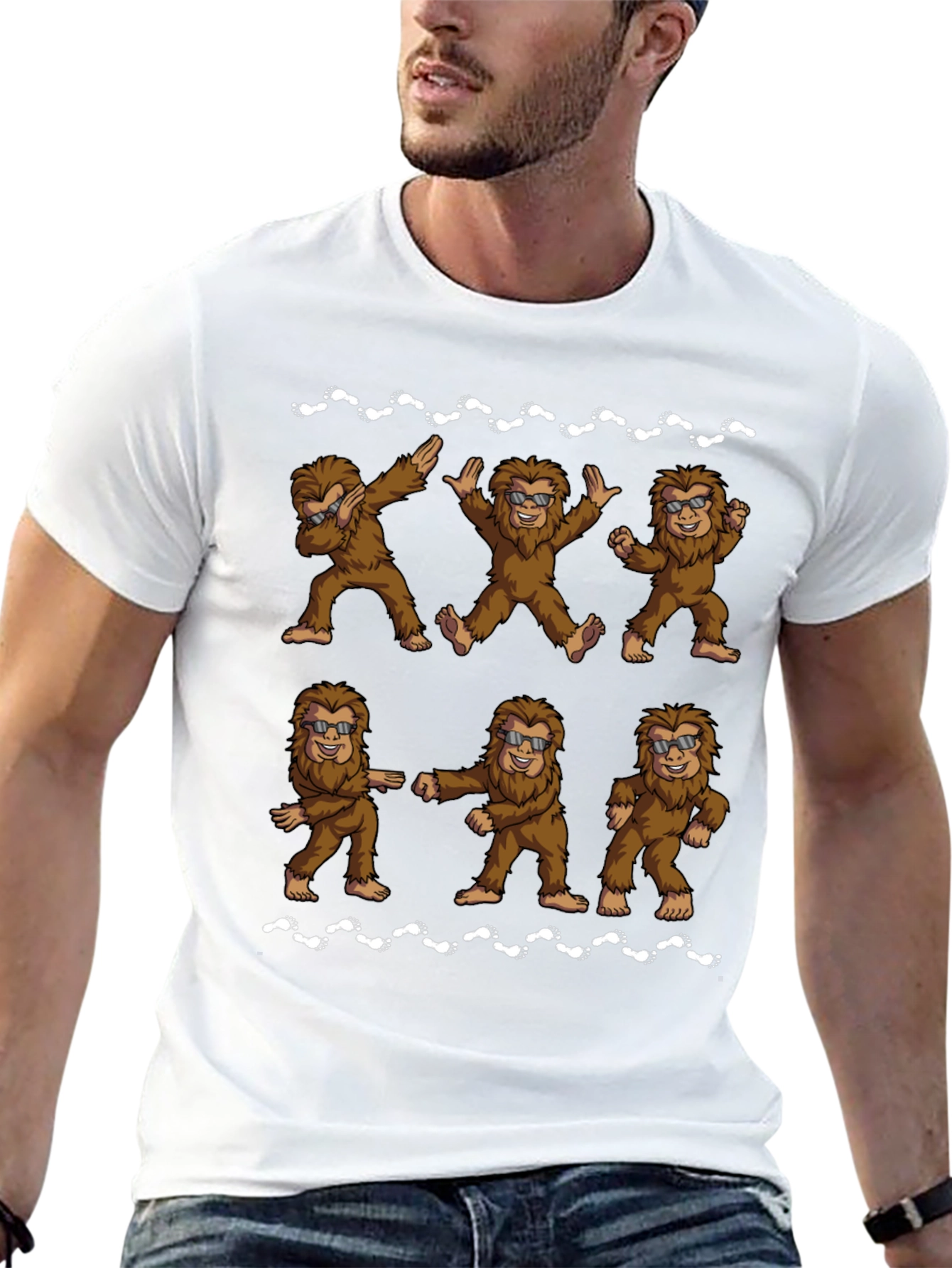 Funny Bigfoot Dance Black T-Shirt