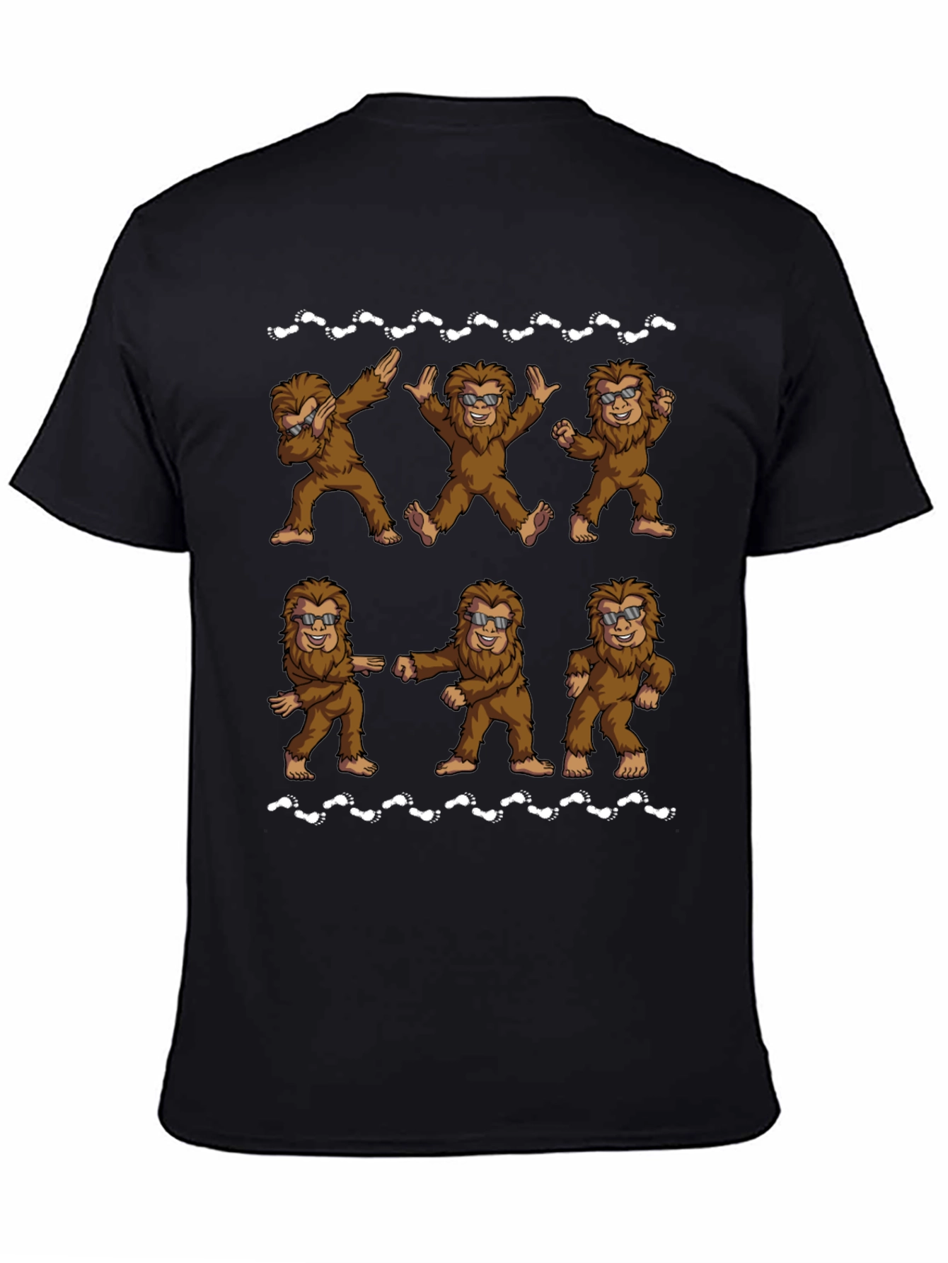 Funny Bigfoot Dance Black T-Shirt
