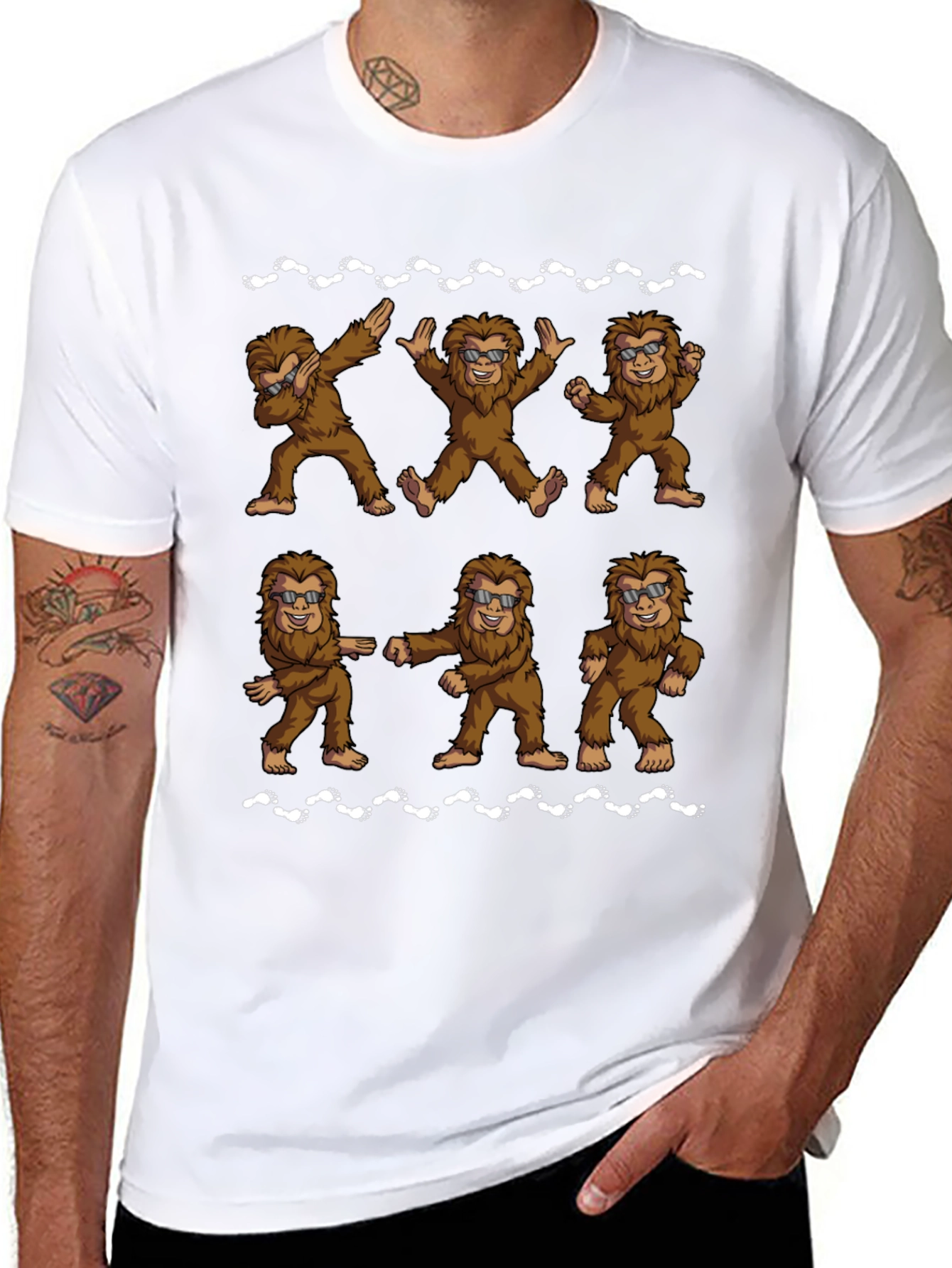 Funny Bigfoot Dance Black T-Shirt