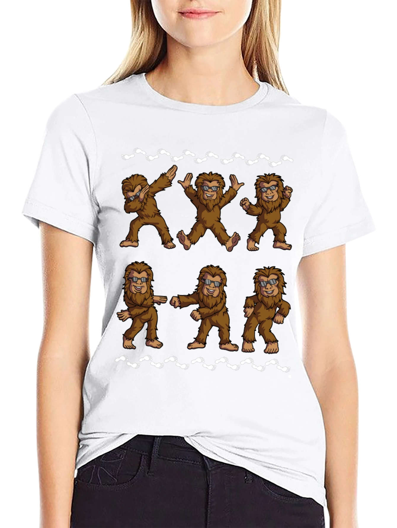Funny Bigfoot Dance Black T-Shirt