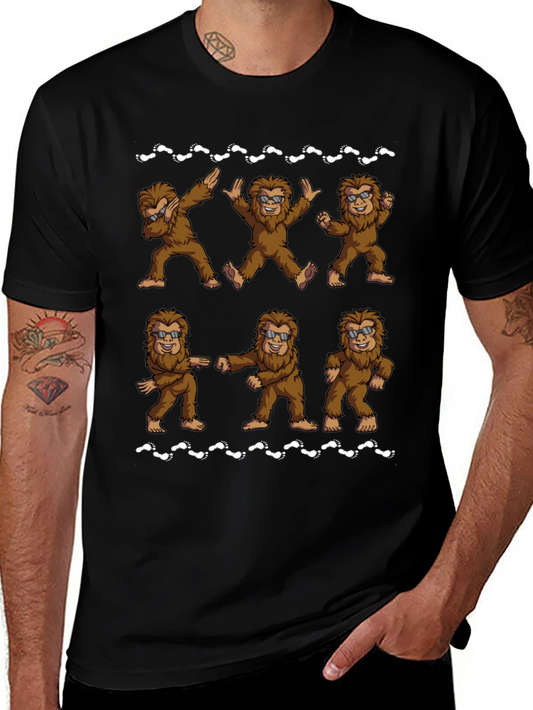 Funny Bigfoot Dance Black T-Shirt