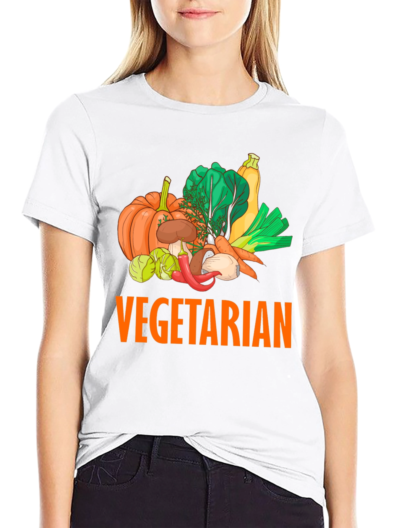 Vegetarian Graphic Tee - Fresh Veggie Design