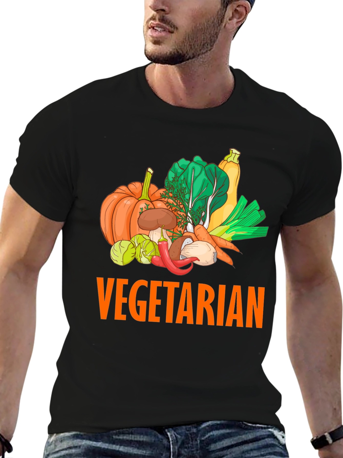 Vegetarian Graphic Tee - Fresh Veggie Design