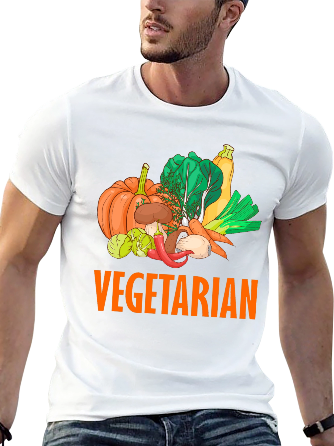 Vegetarian Graphic Tee - Fresh Veggie Design