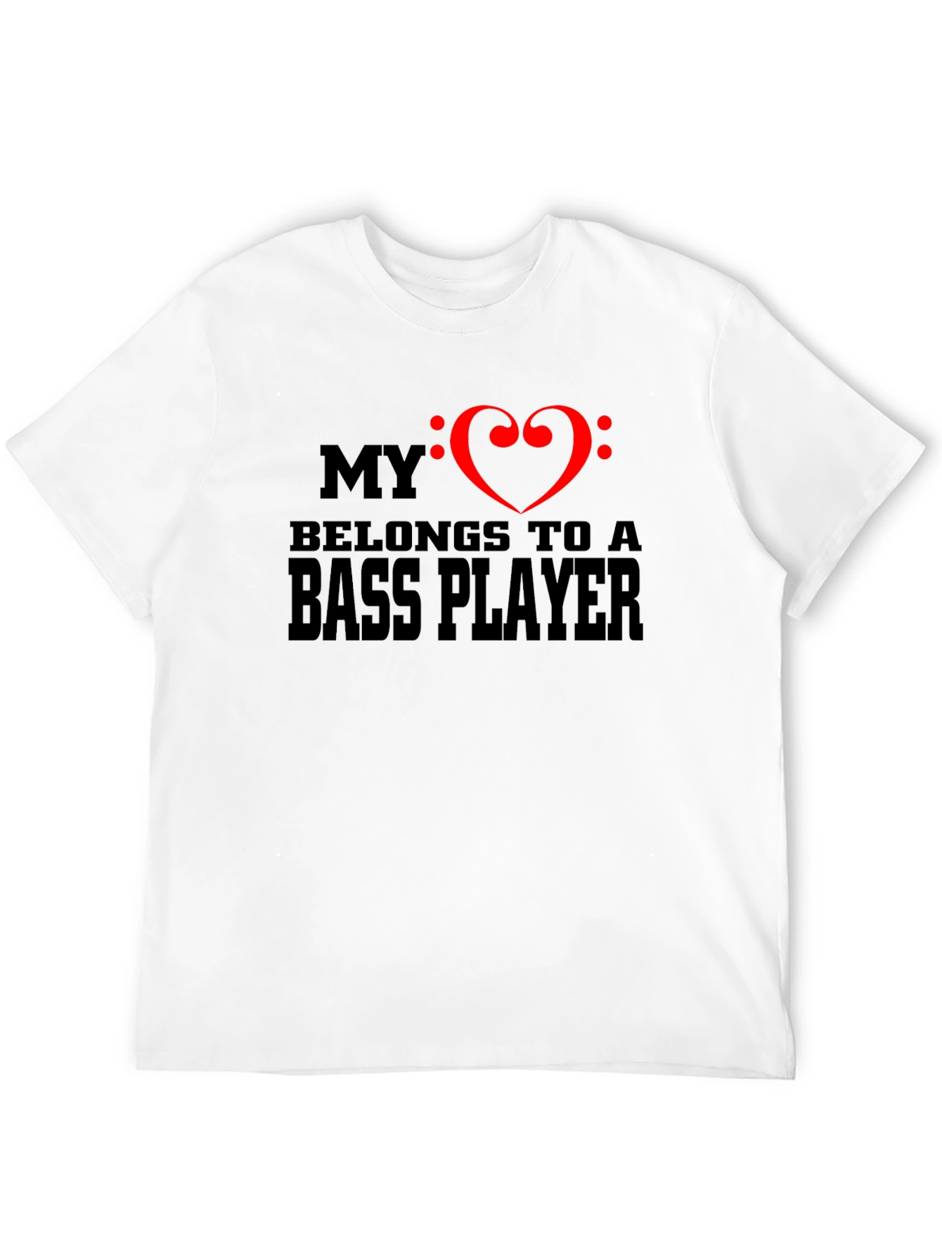 Bass Player Heart T-Shirt - Music Lover Tee
