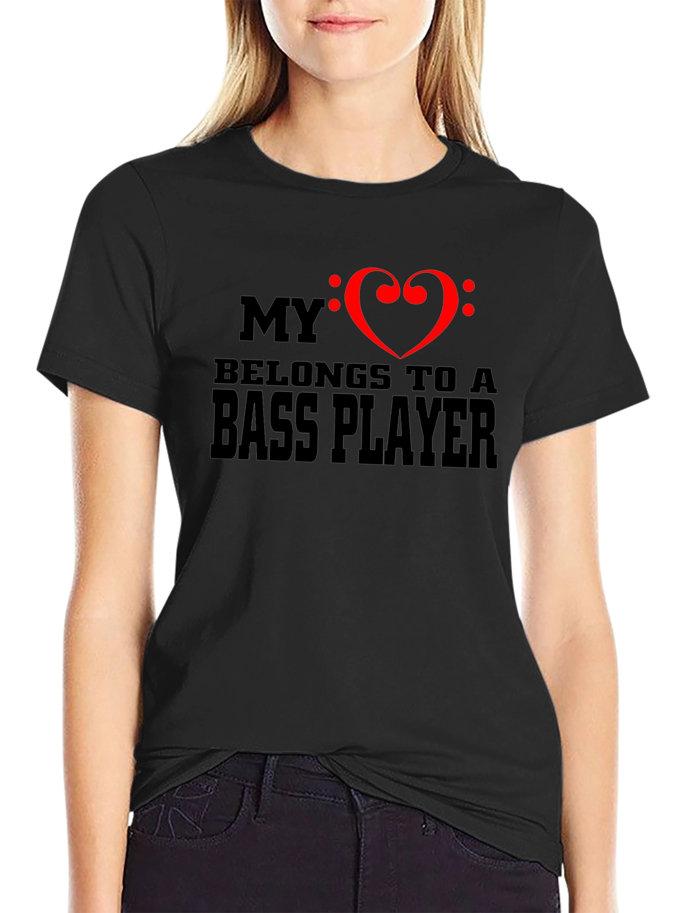 Bass Player Heart T-Shirt - Music Lover Tee