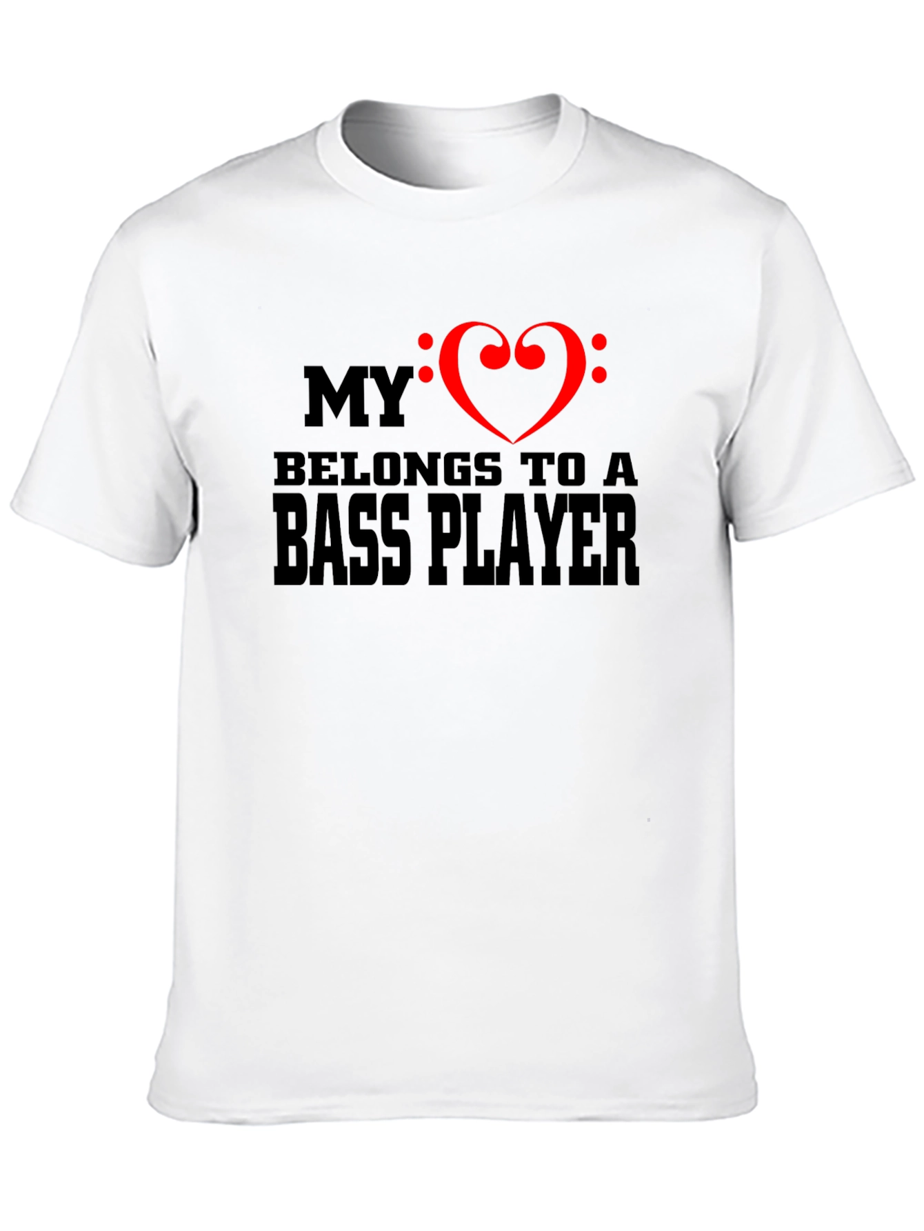 Bass Player Heart T-Shirt - Music Lover Tee