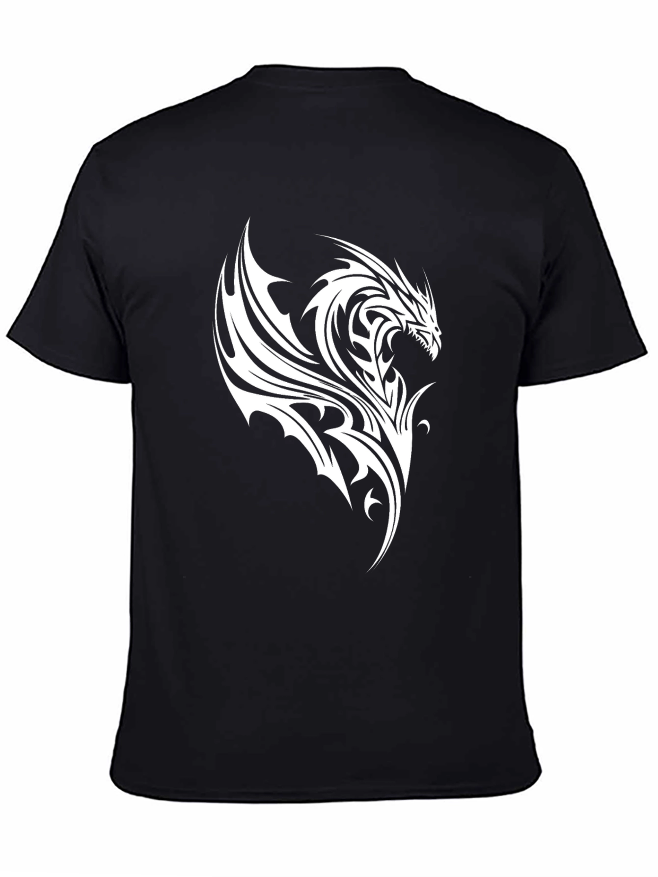 Dragon Graphic Print Black T-Shirt