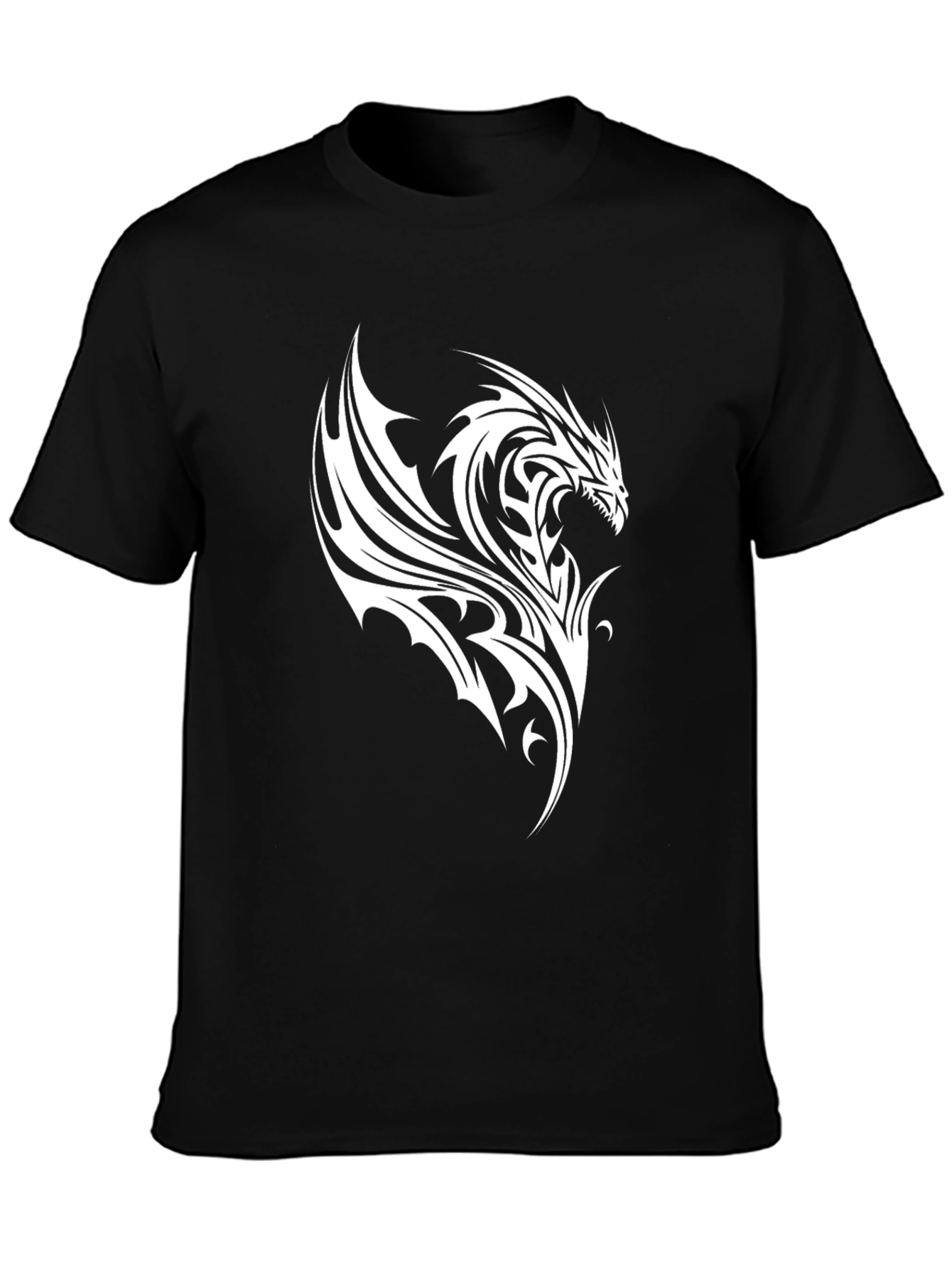 Dragon Graphic Print Black T-Shirt
