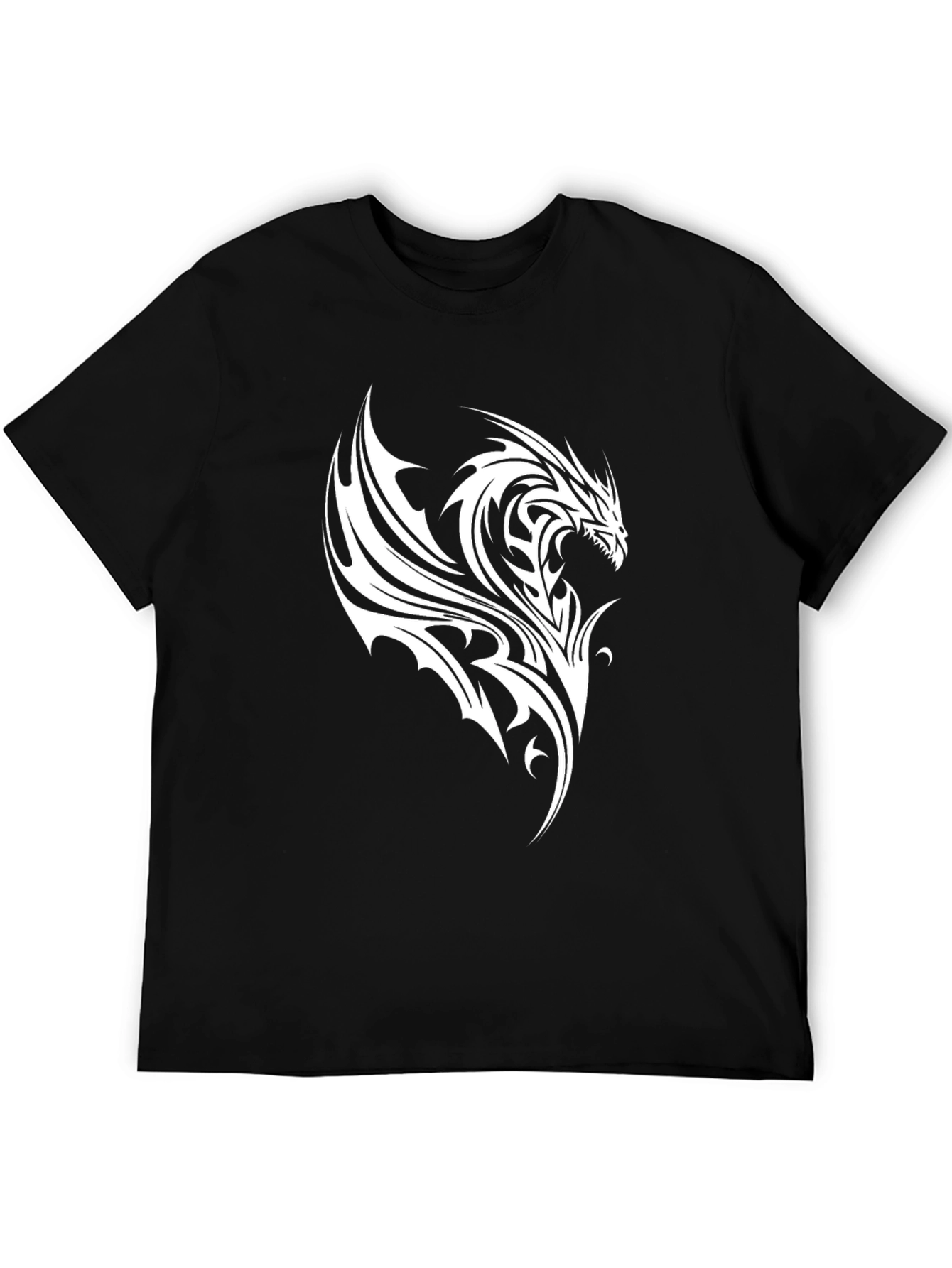 Dragon Graphic Print Black T-Shirt