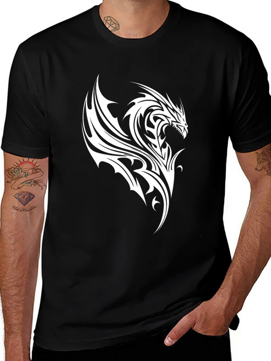 Dragon Graphic Print Black T-Shirt