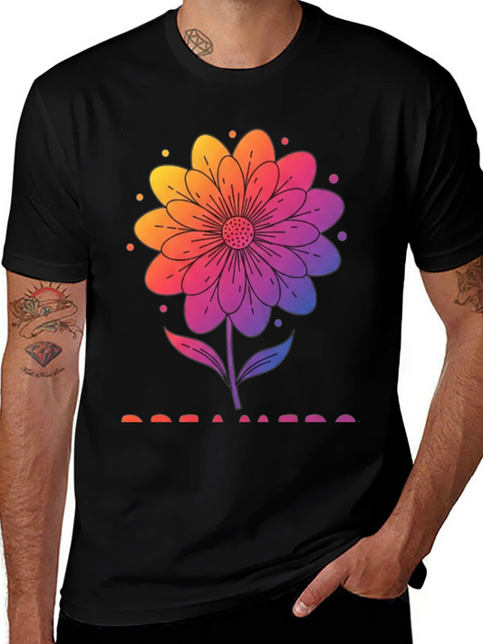 Rainbow Flower Graphic T-Shirt