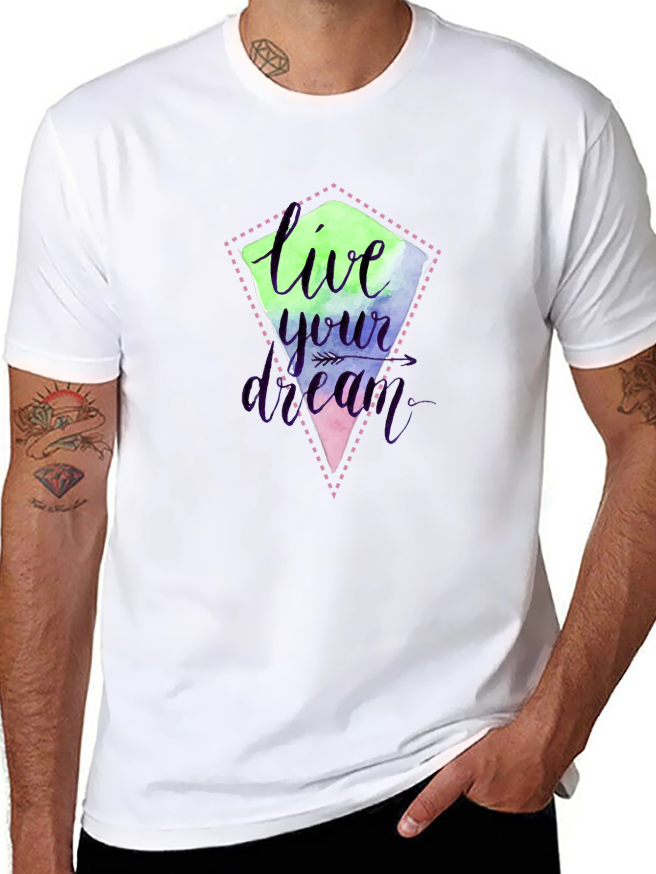 Live Your Dream Graphic Tee - Stylish Black T-Shirt