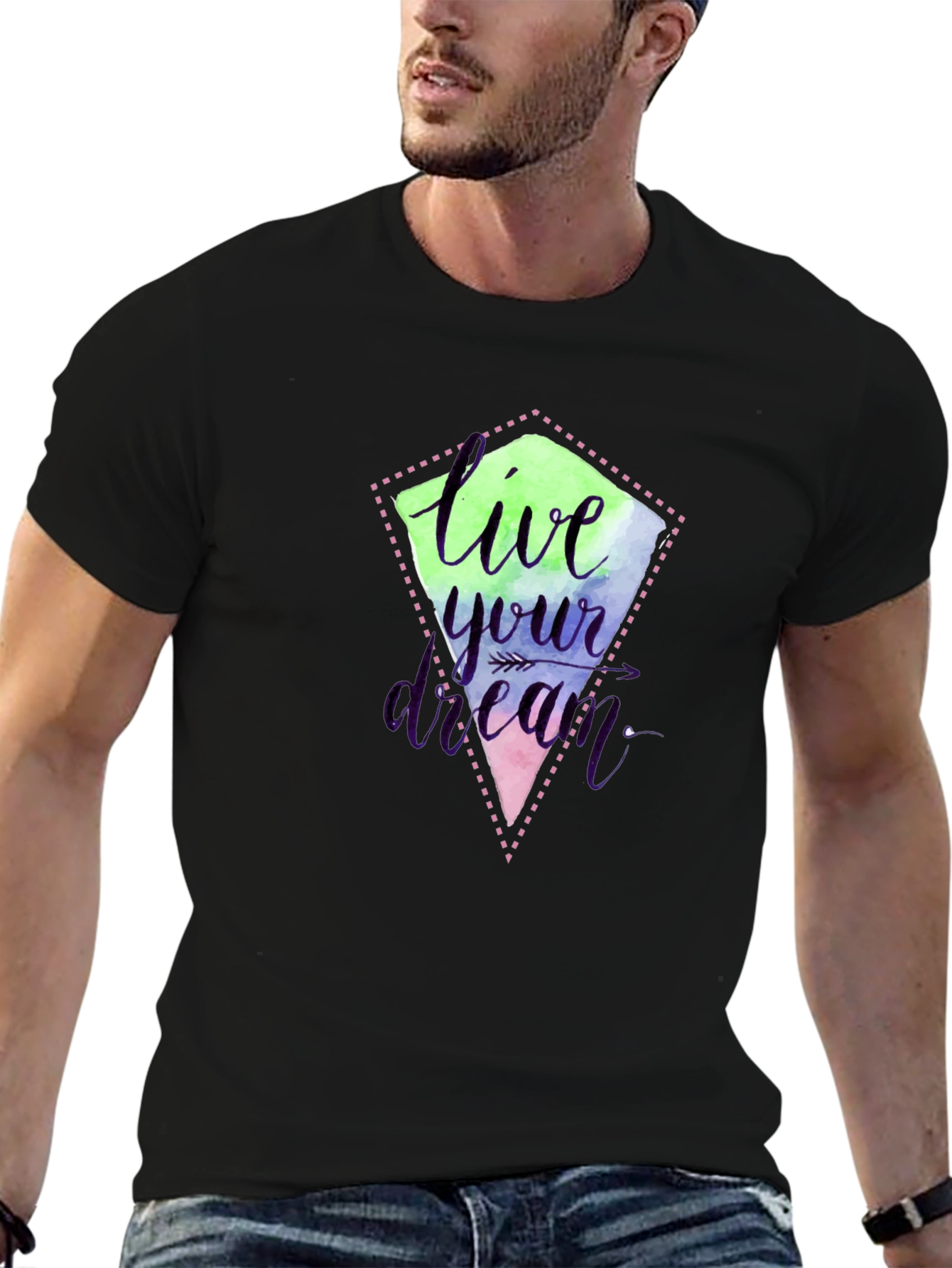 Live Your Dream Graphic Tee - Stylish Black T-Shirt