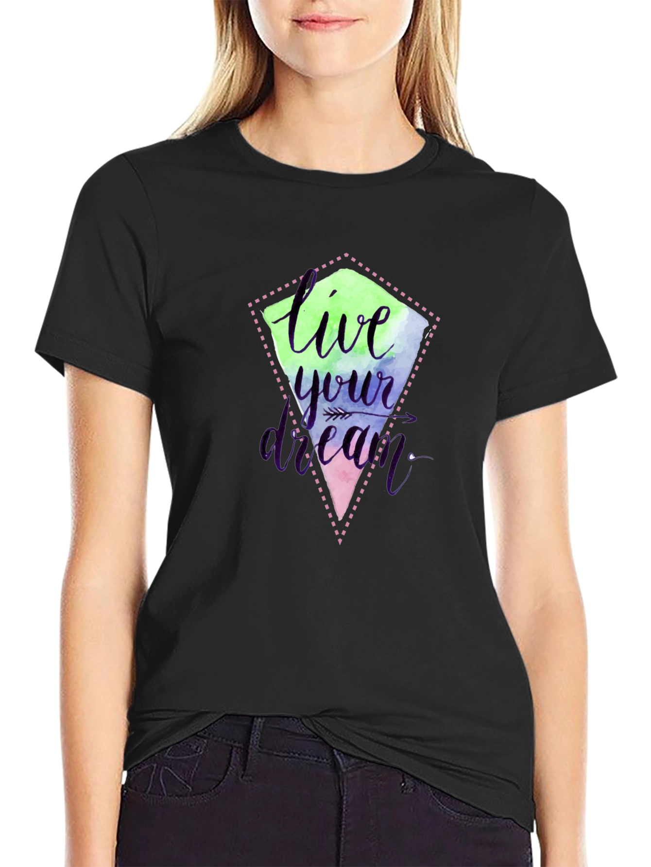Live Your Dream Graphic Tee - Stylish Black T-Shirt