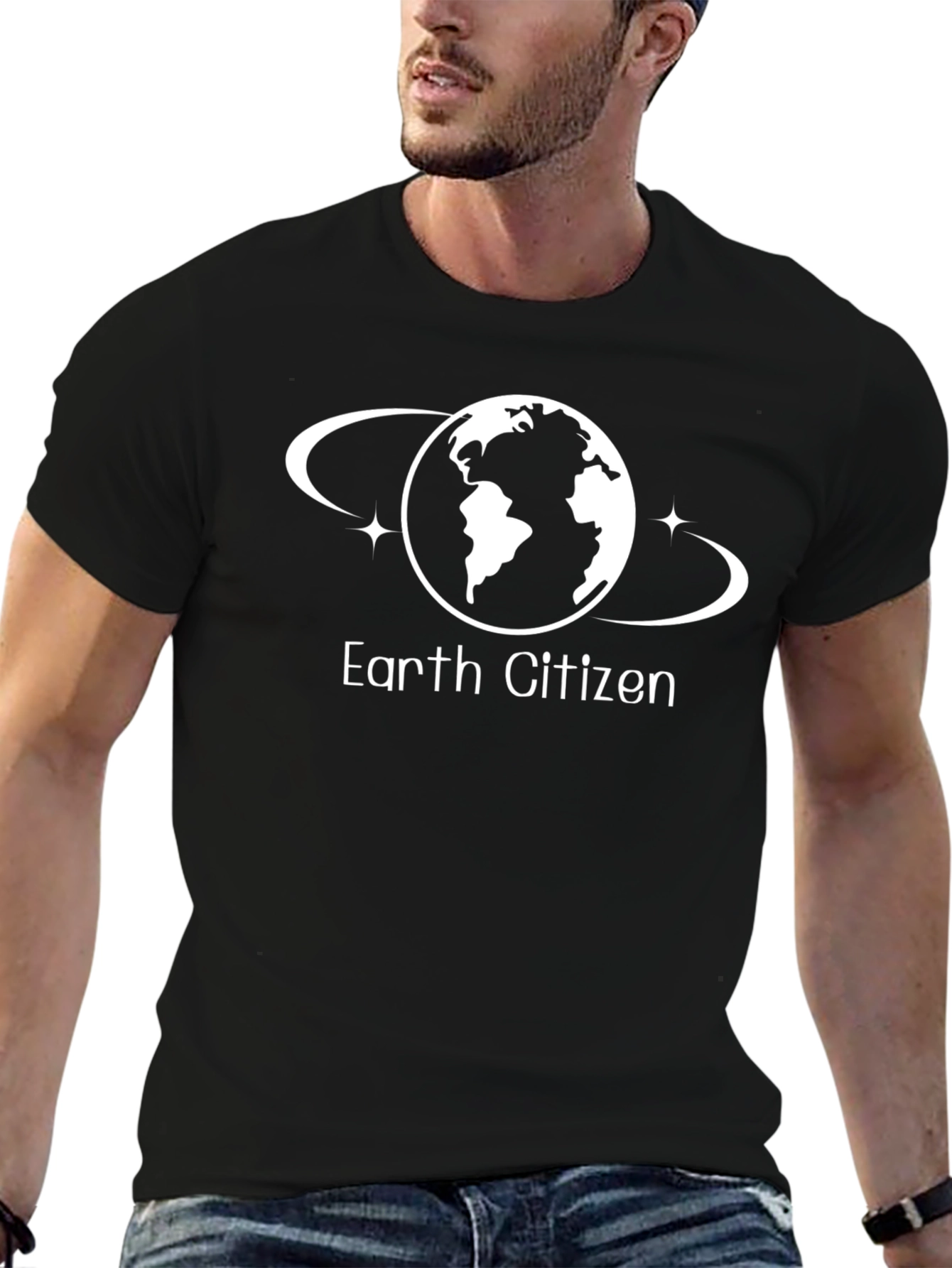 Earth Citizen Black T-Shirt - Global Awareness Tee