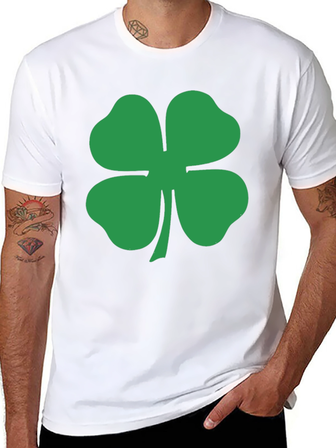 Shamrock T-Shirt - Lucky Green Four Leaf Clover Tee