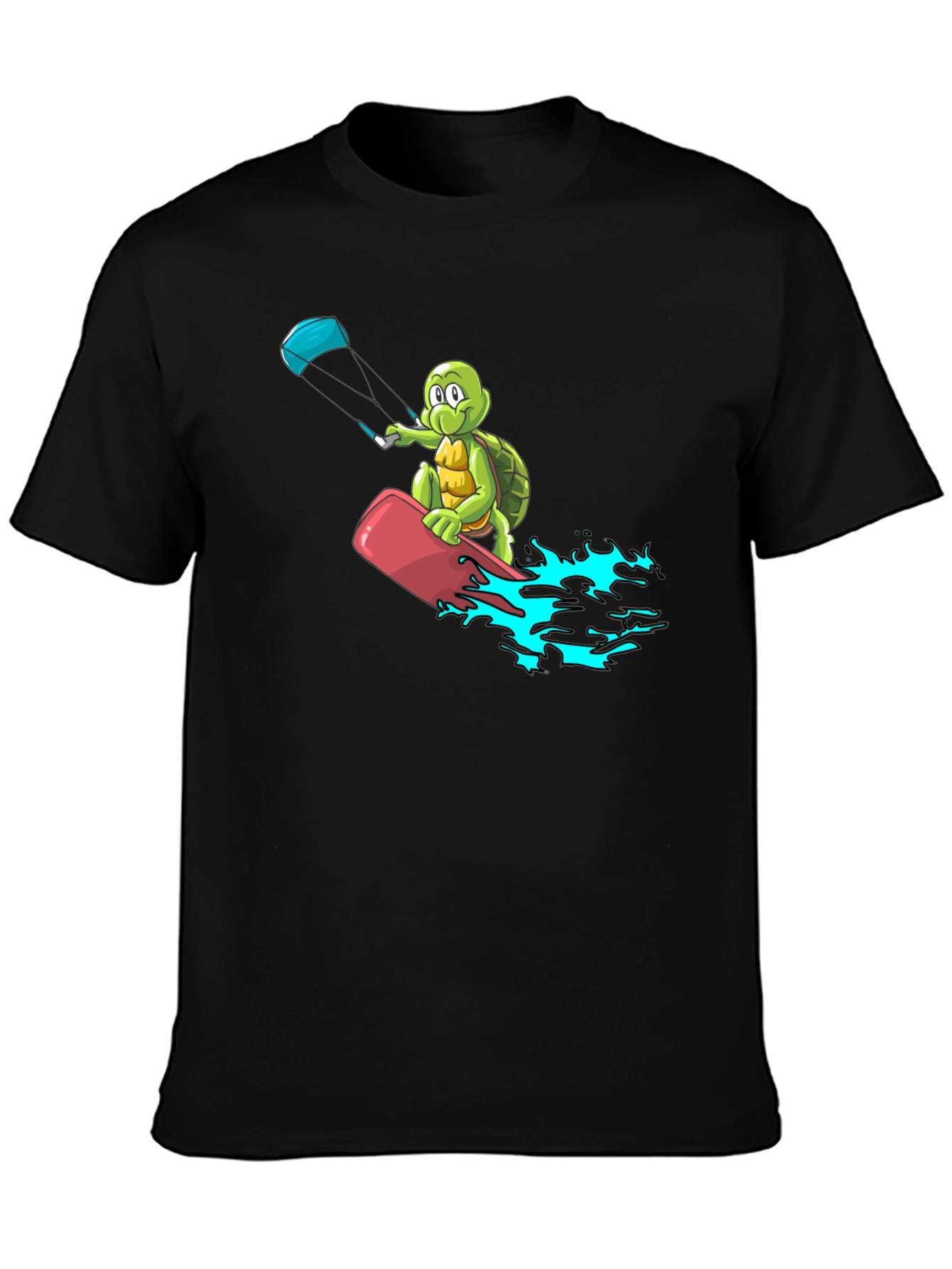 Turtle Kitesurfing Black T-Shirt