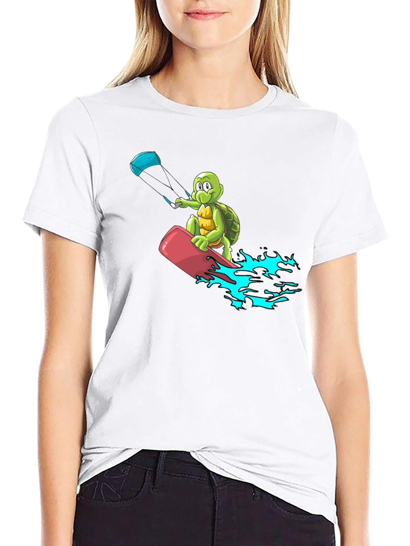 Turtle Kitesurfing Black T-Shirt