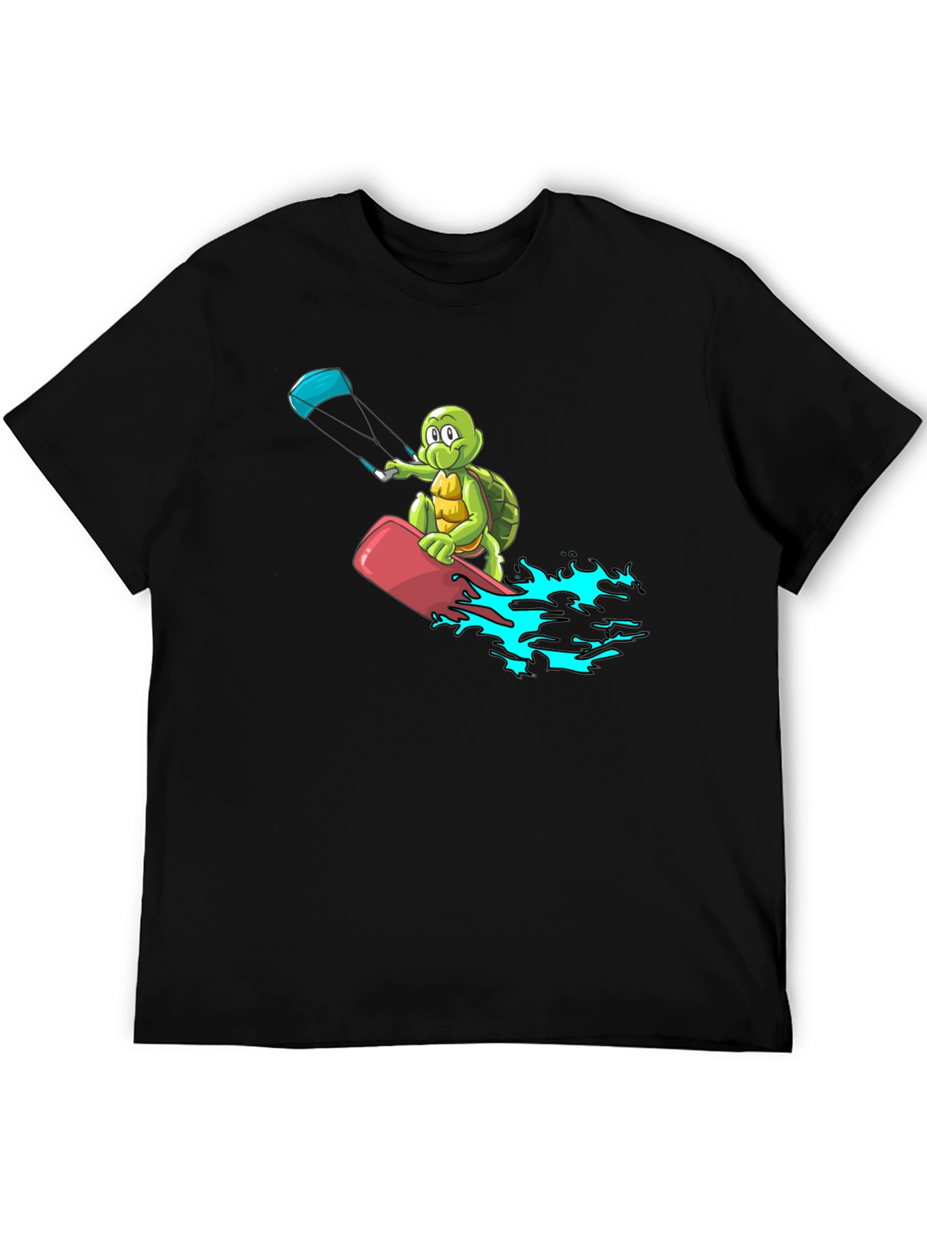 Turtle Kitesurfing Black T-Shirt