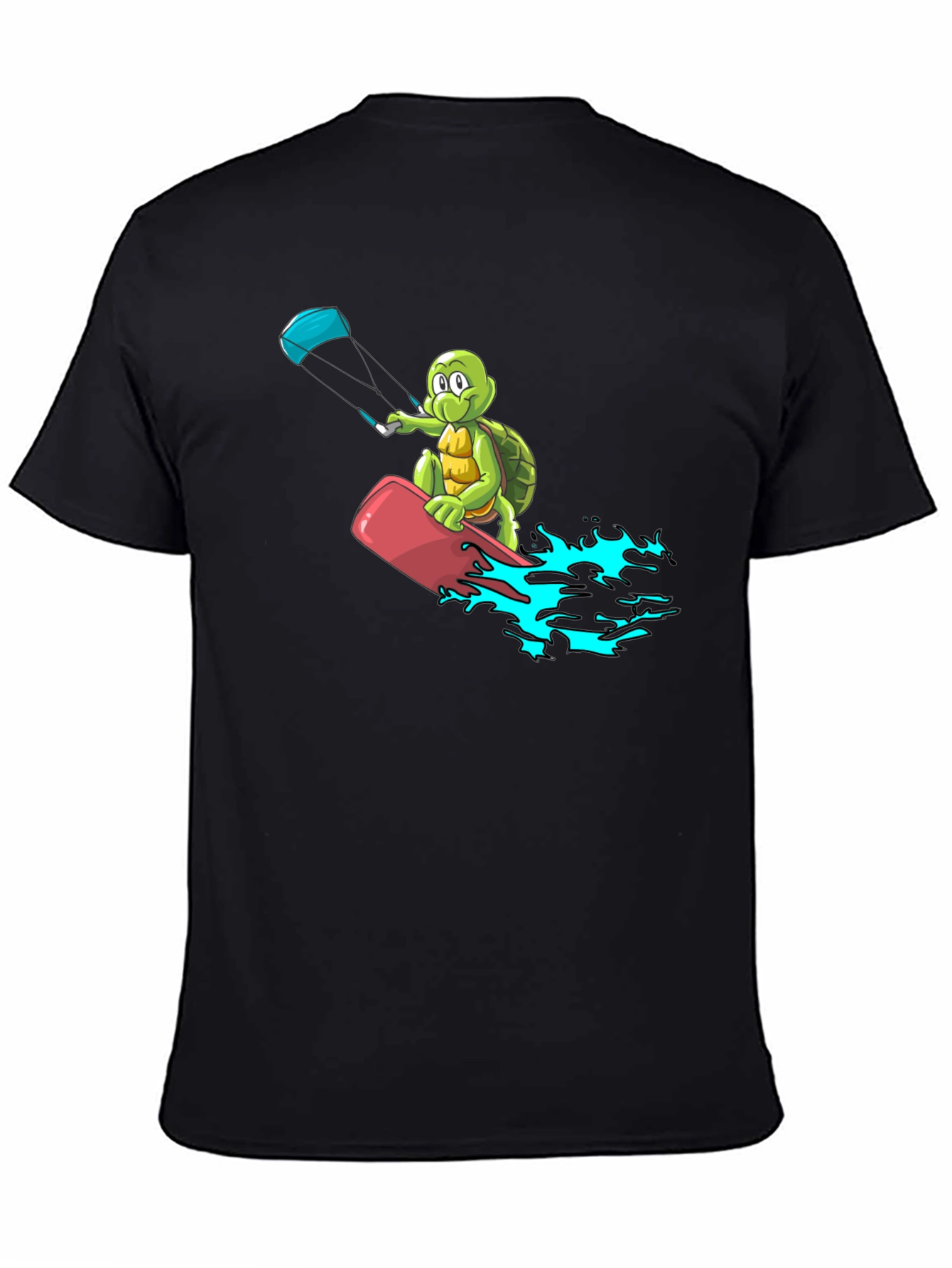 Turtle Kitesurfing Black T-Shirt