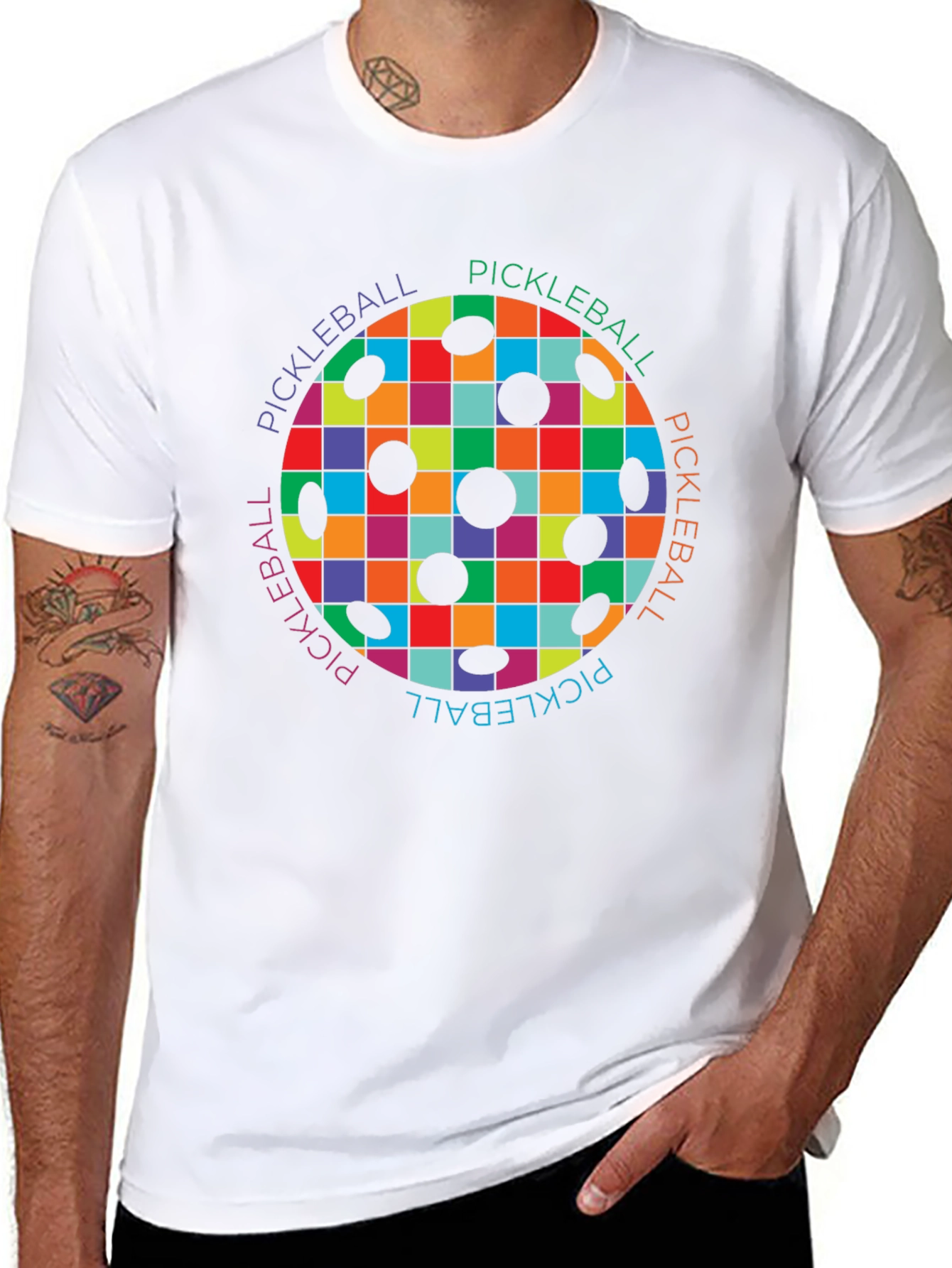 Colorful Pickleball Design T-Shirt