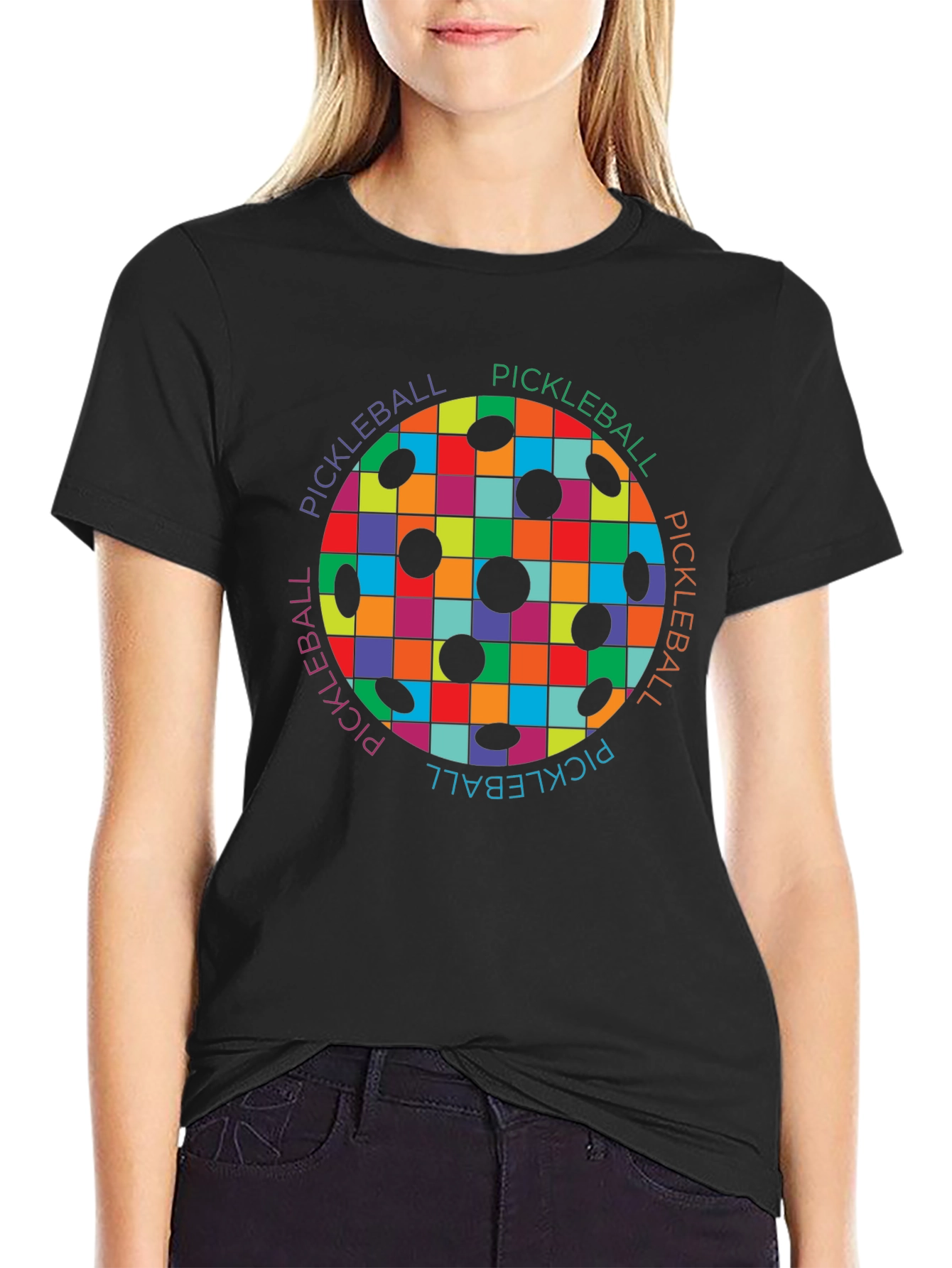 Colorful Pickleball Design T-Shirt