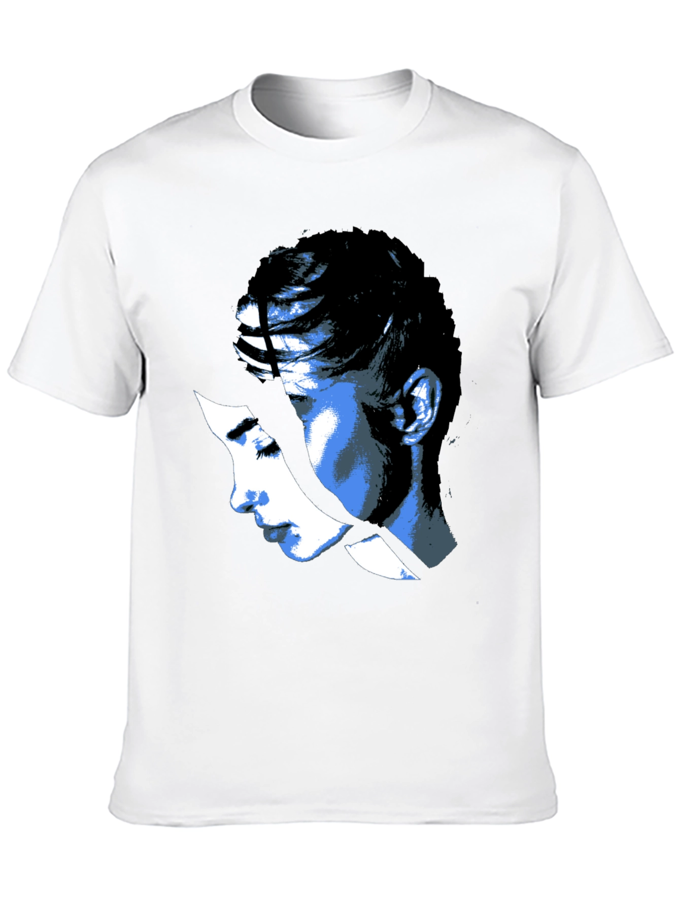 Abstract Face Graphic Print Black T-Shirt