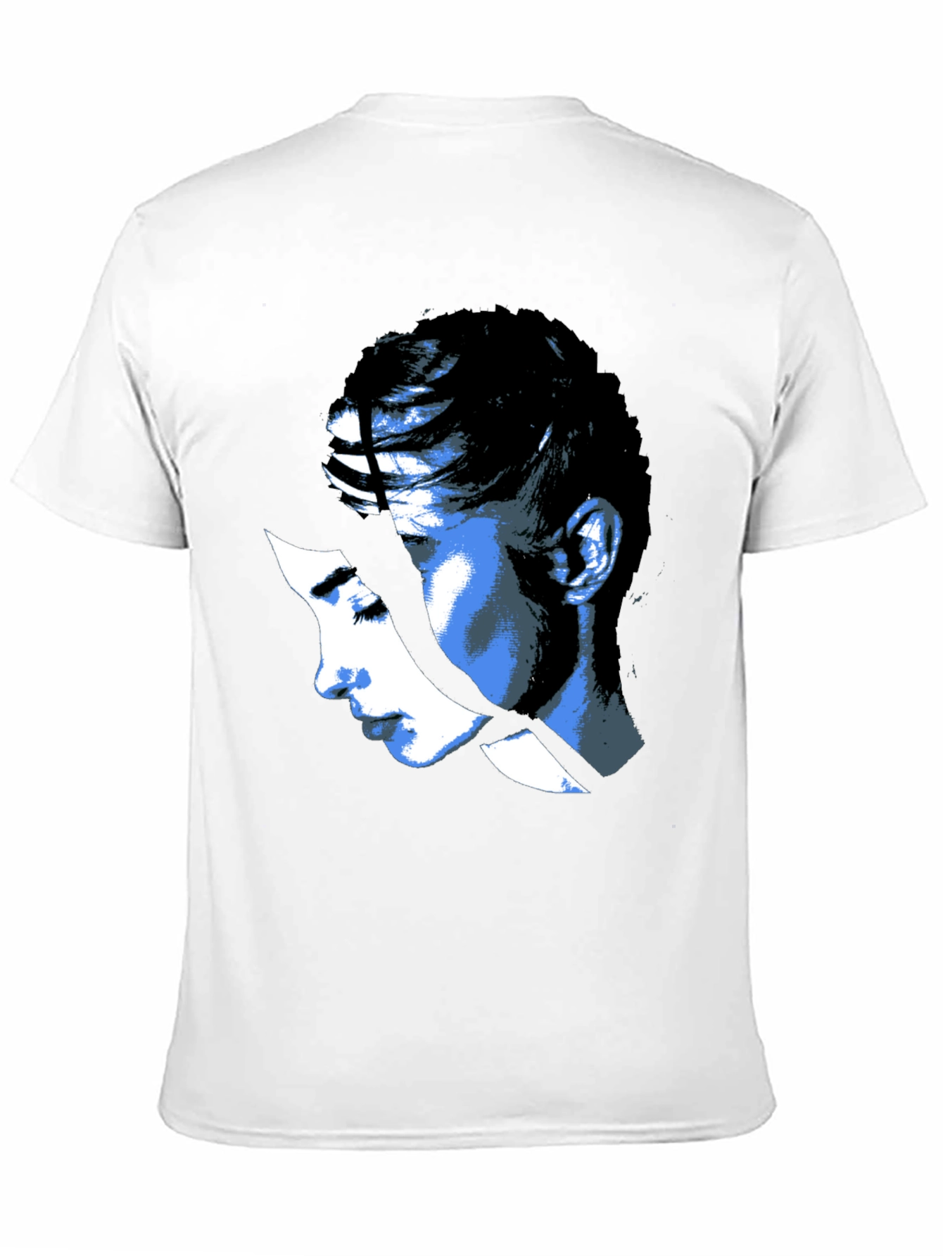 Abstract Face Graphic Print Black T-Shirt