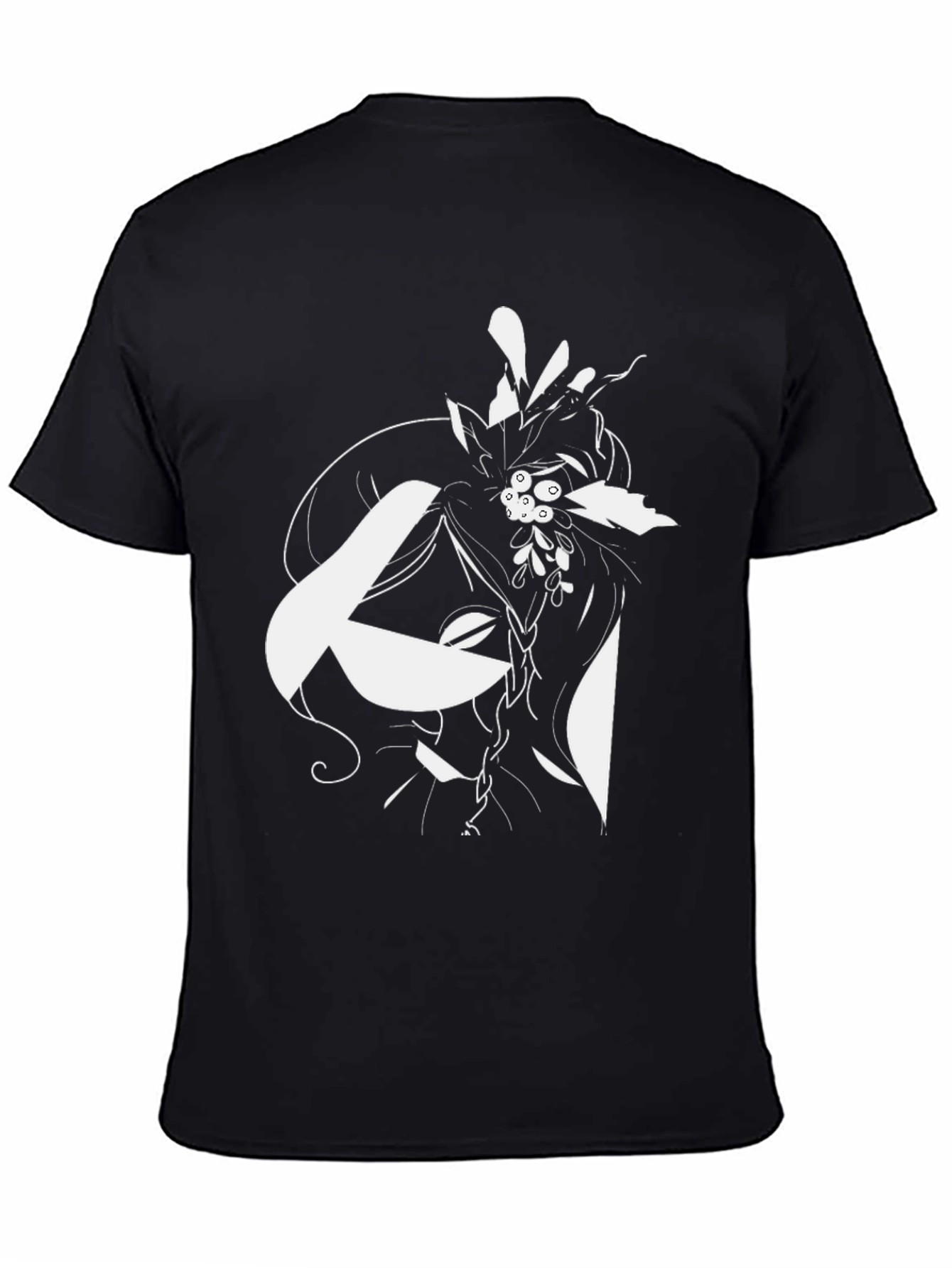 Abstract Floral Graphic Black T-Shirt