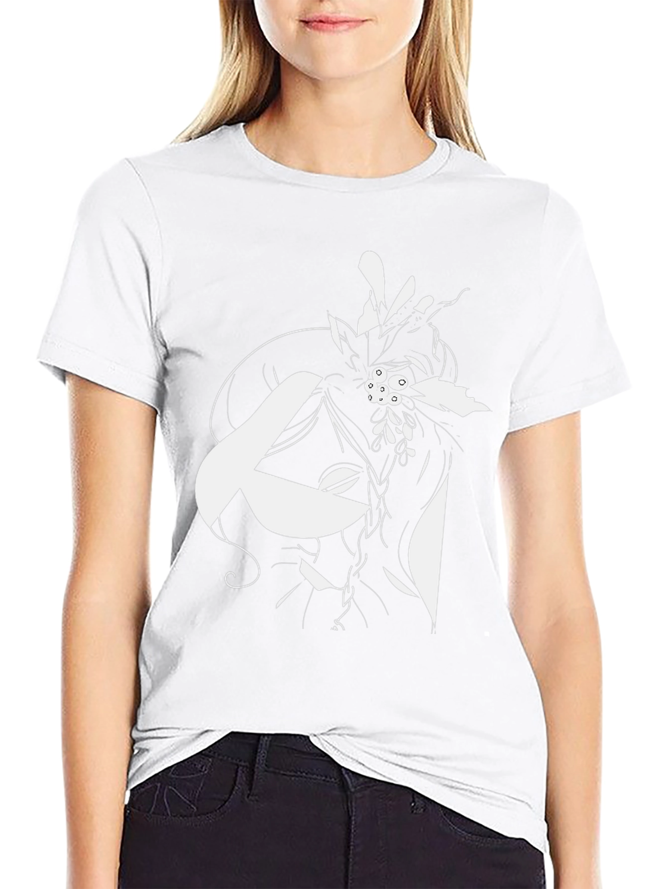 Abstract Floral Graphic Black T-Shirt