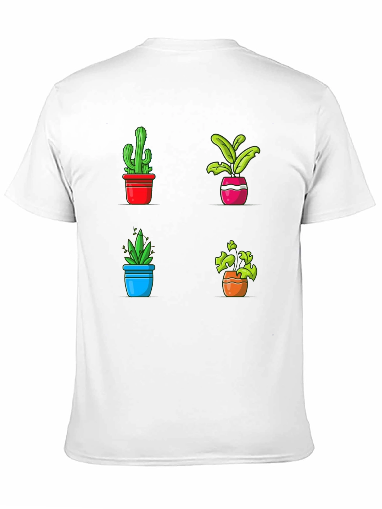 Potted Plants Graphic Tee - Black Cotton T-Shirt