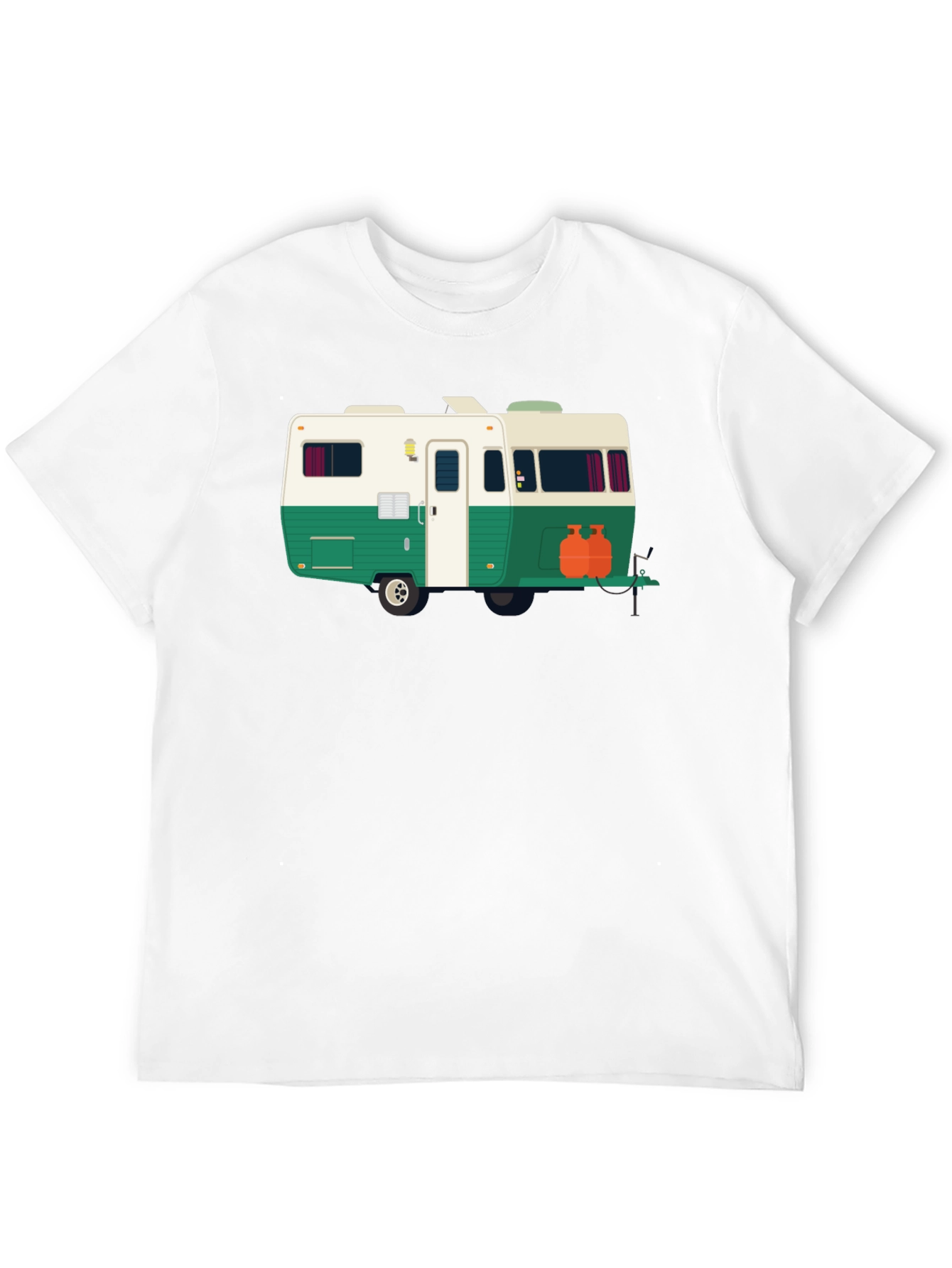 Retro Camper Graphic Tee - Black Cotton T-Shirt