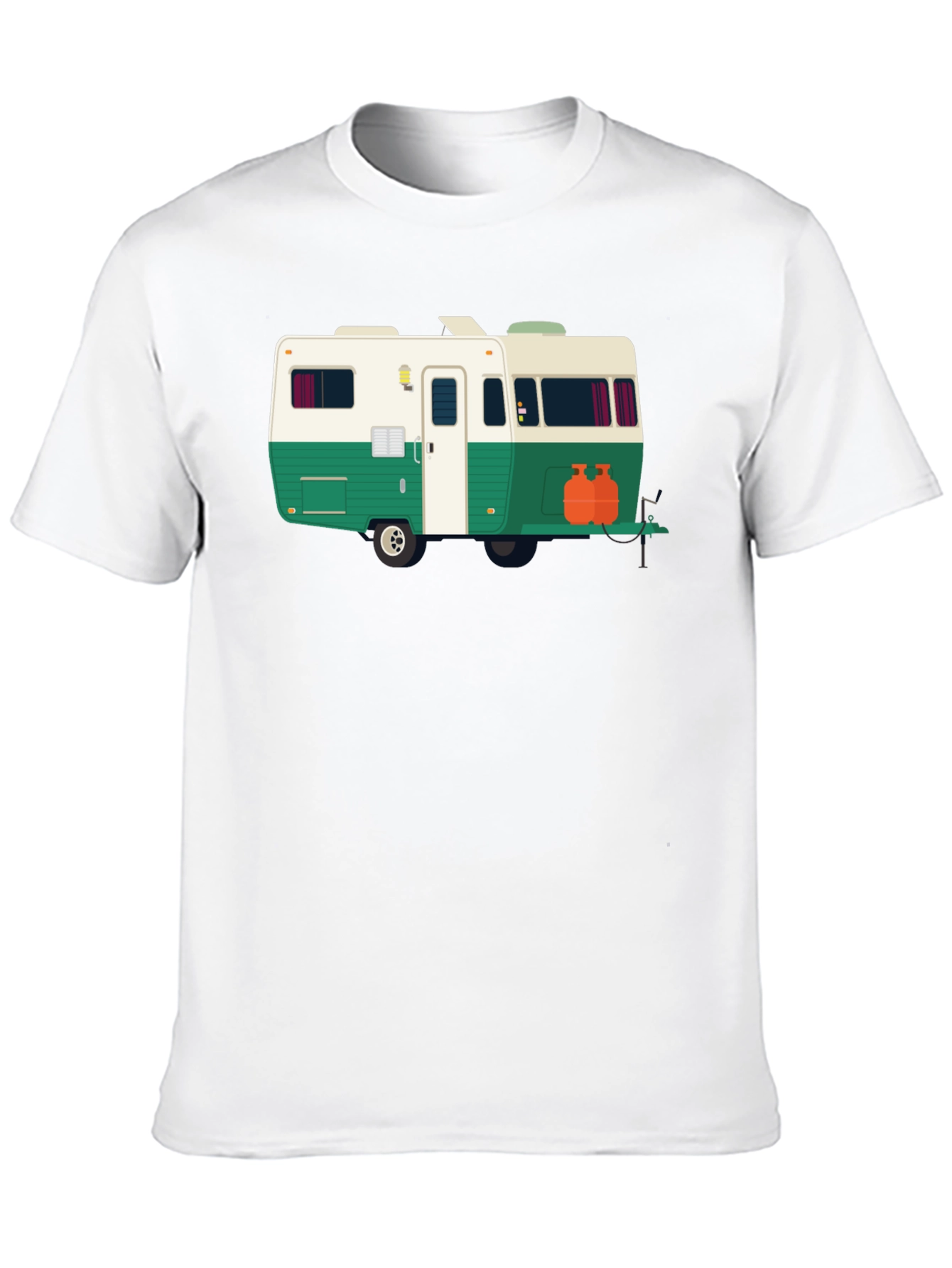 Retro Camper Graphic Tee - Black Cotton T-Shirt