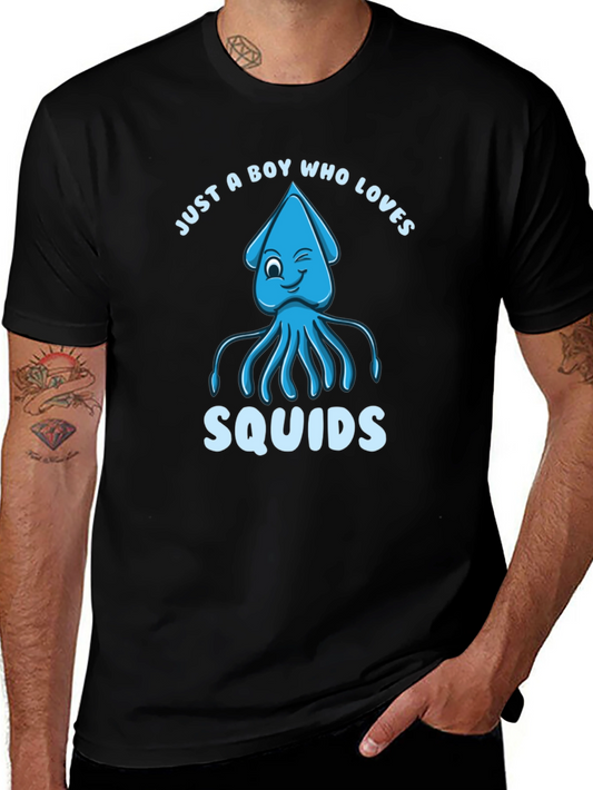 Boy Who Loves Squids Graphic T-Shirt