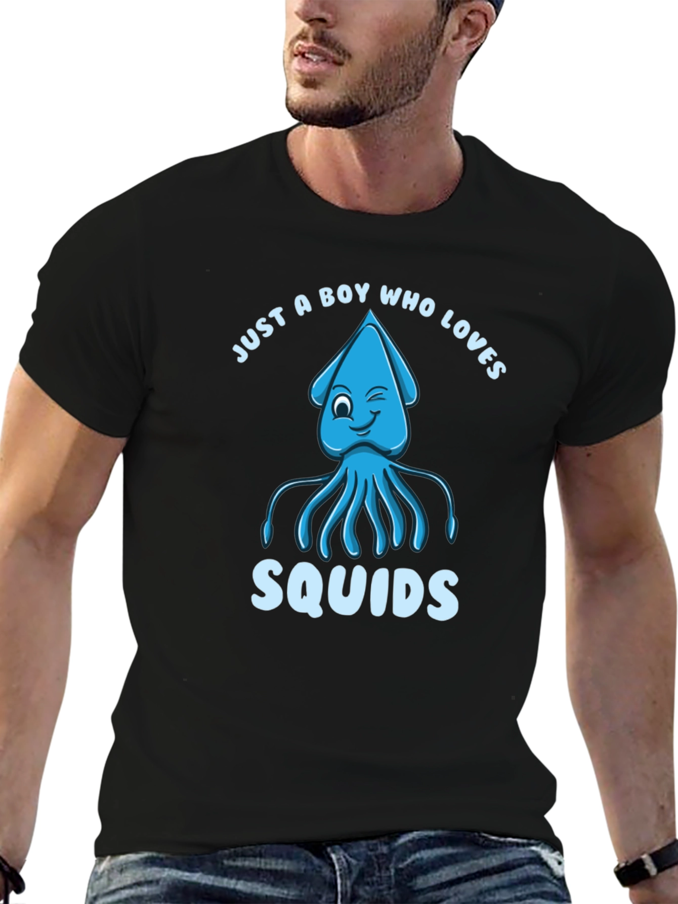 Boy Who Loves Squids Graphic T-Shirt