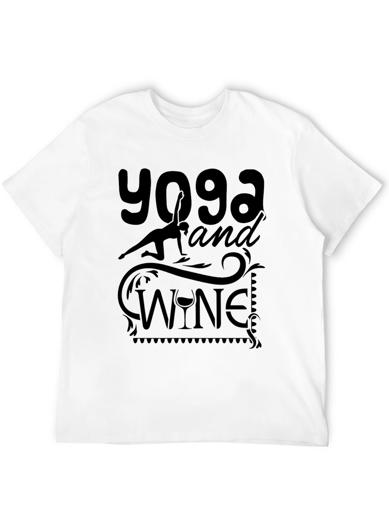 Yoga and Wine Graphic T-Shirt