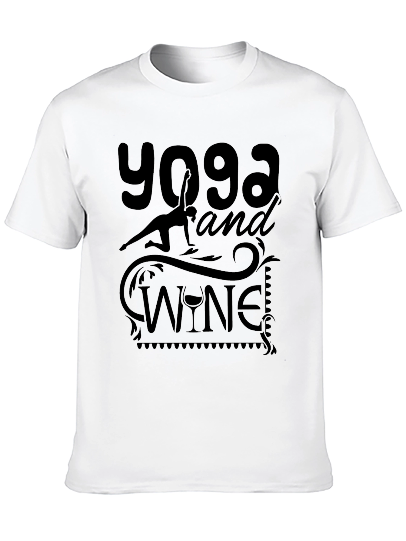 Yoga and Wine Graphic T-Shirt