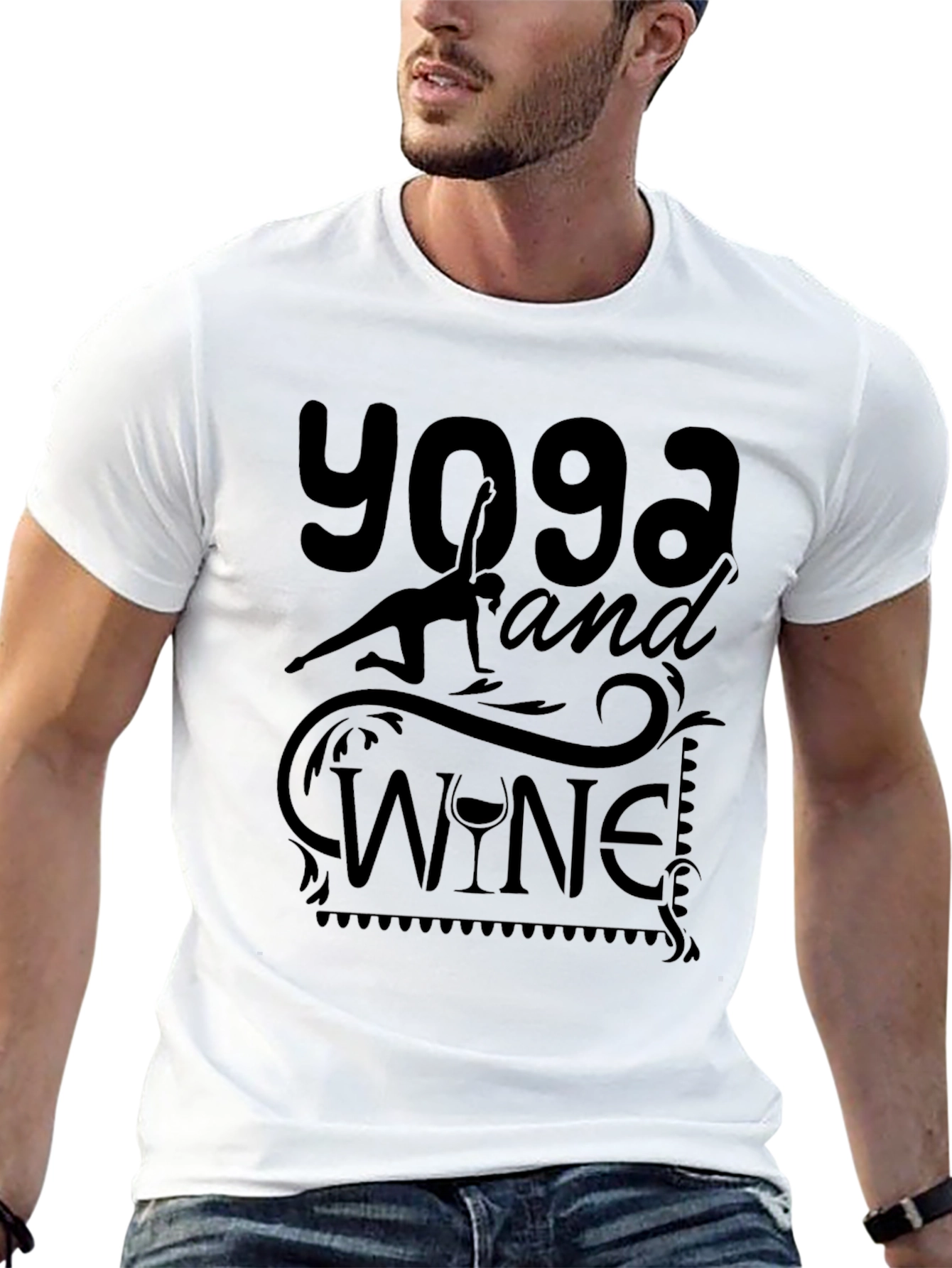Yoga and Wine Graphic T-Shirt