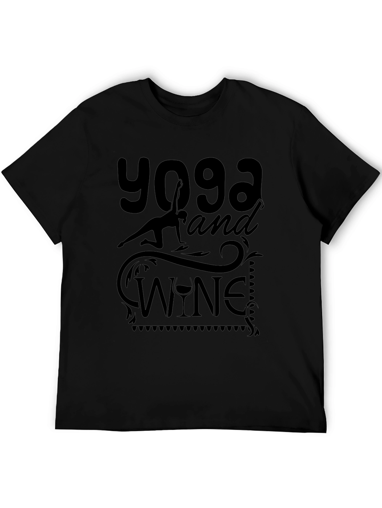Yoga and Wine Graphic T-Shirt