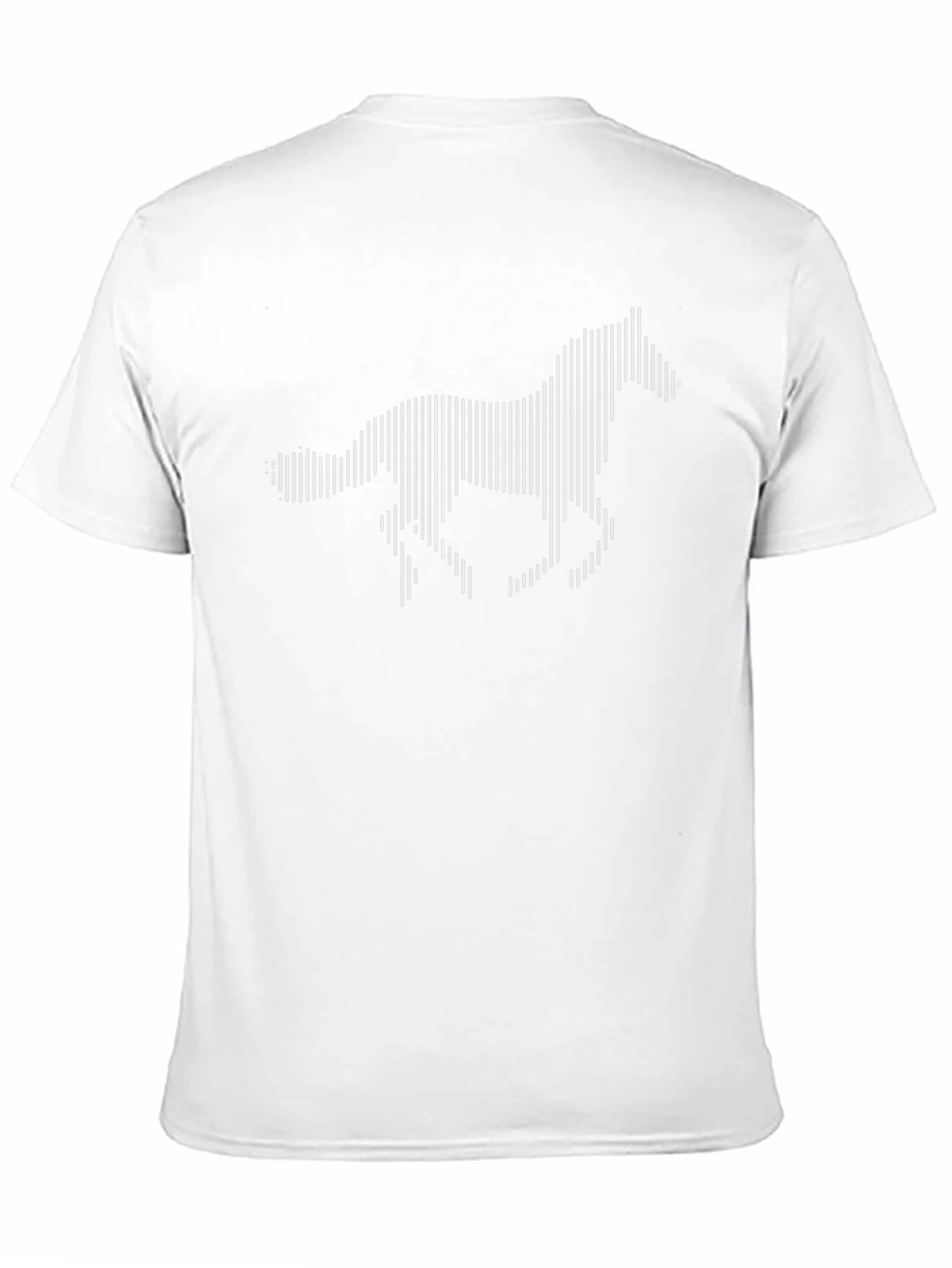 Black T-Shirt with White Abstract Horse Graphic