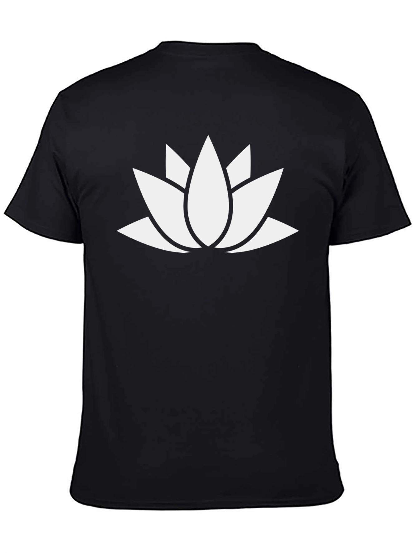 Lotus Flower Graphic Black T-Shirt