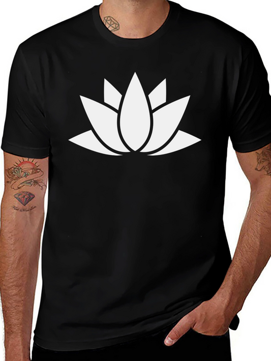 Lotus Flower Graphic Black T-Shirt