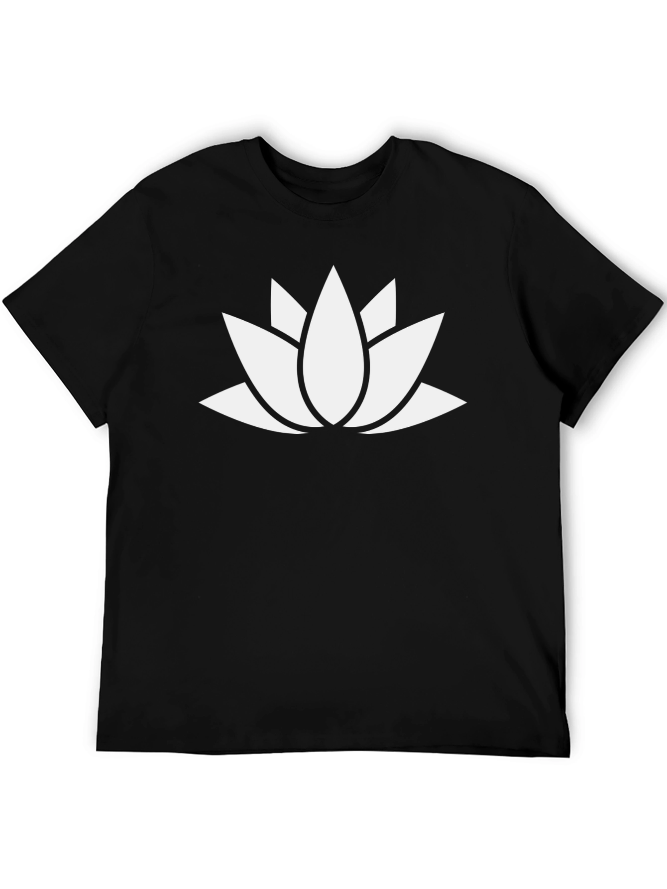 Lotus Flower Graphic Black T-Shirt