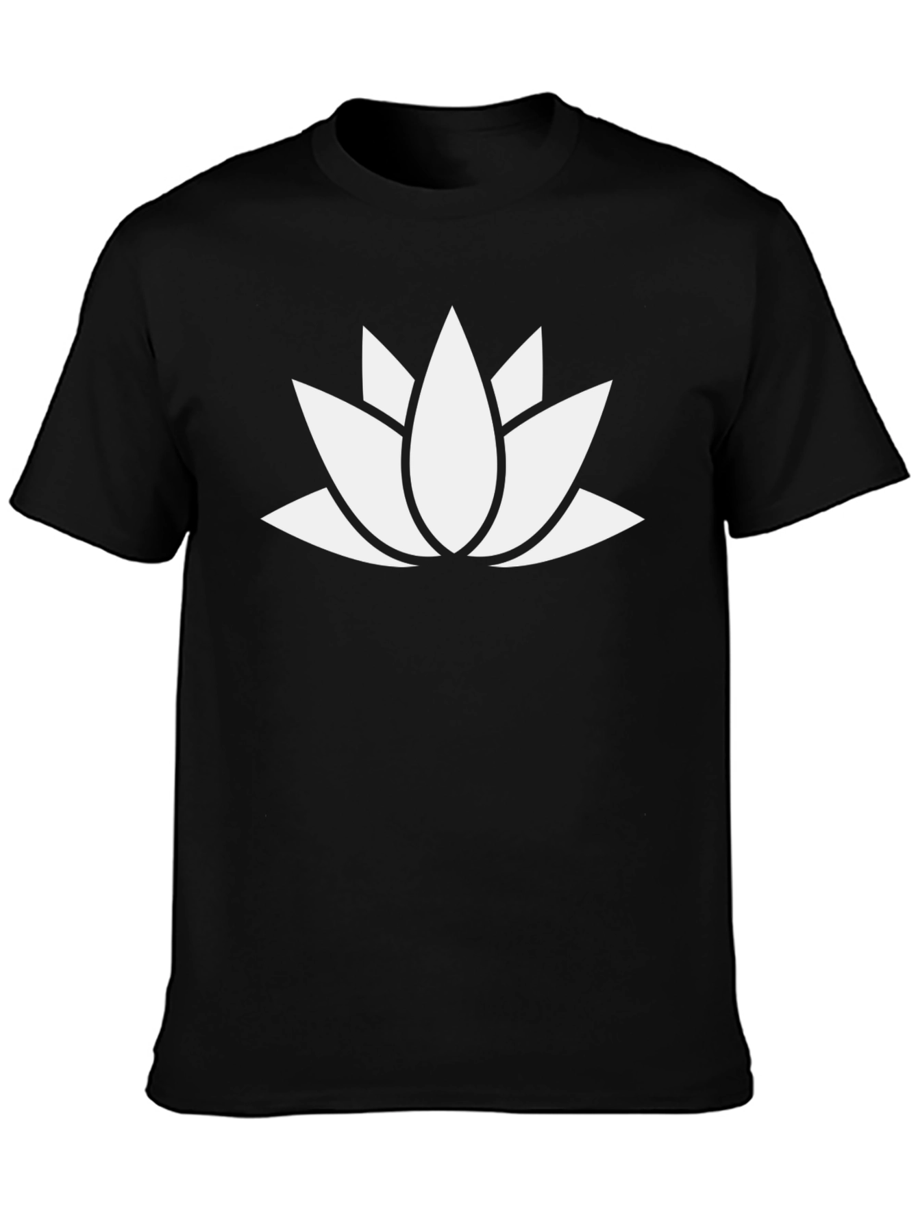 Lotus Flower Graphic Black T-Shirt