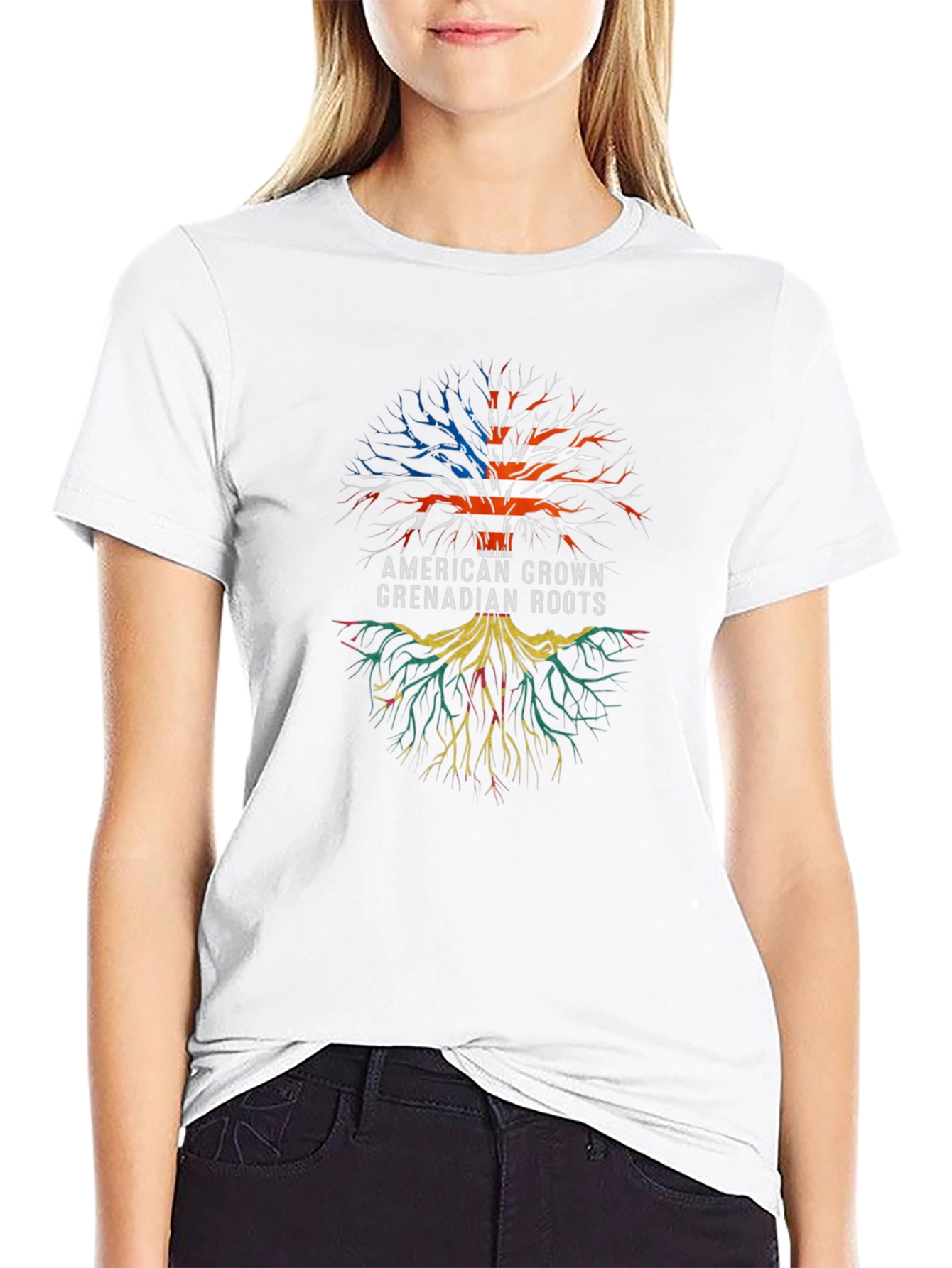 American Grown Grenadian Roots Tree T-Shirt