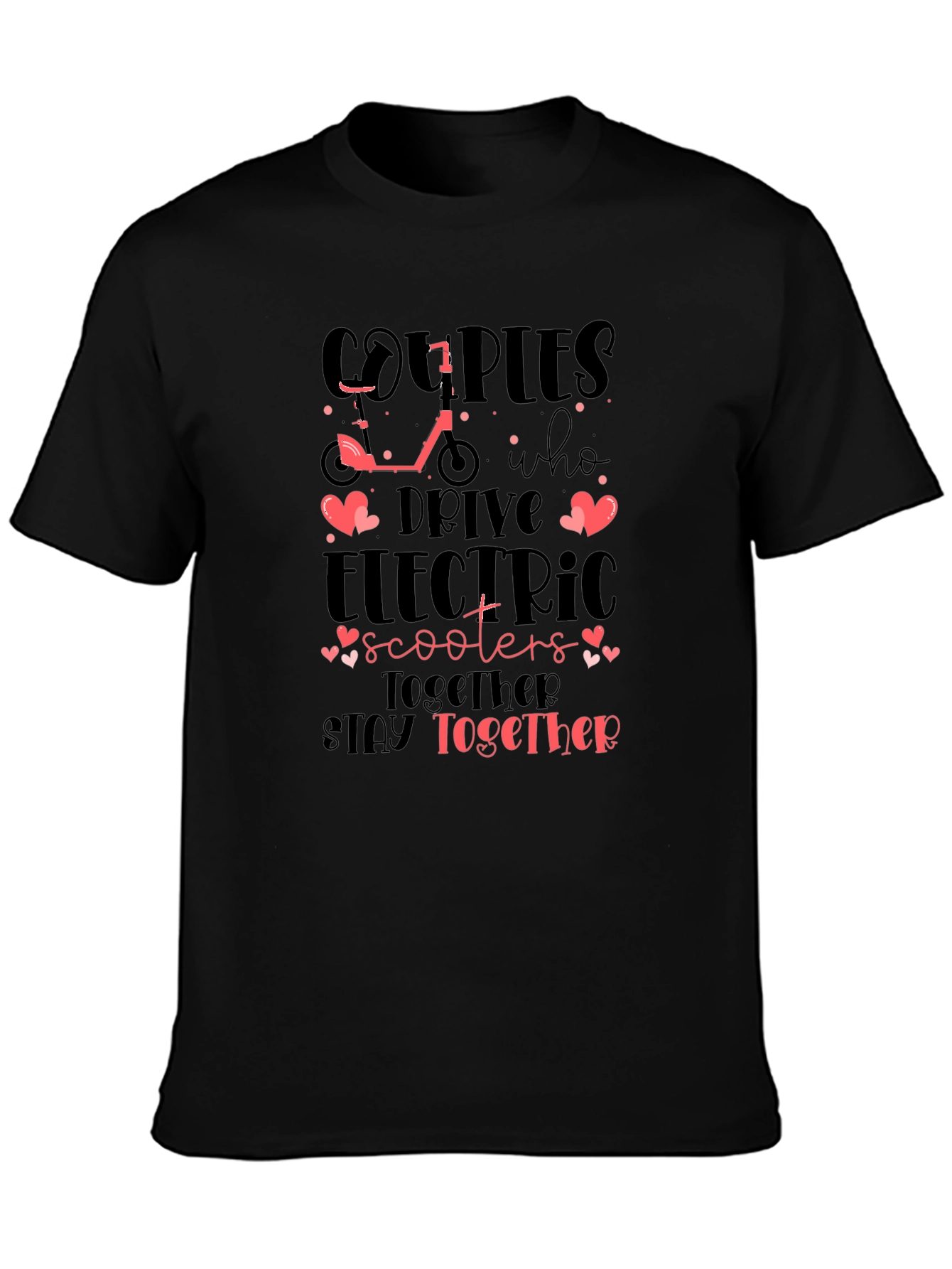 Couples Electric Scooter T-Shirt - Together Forever!