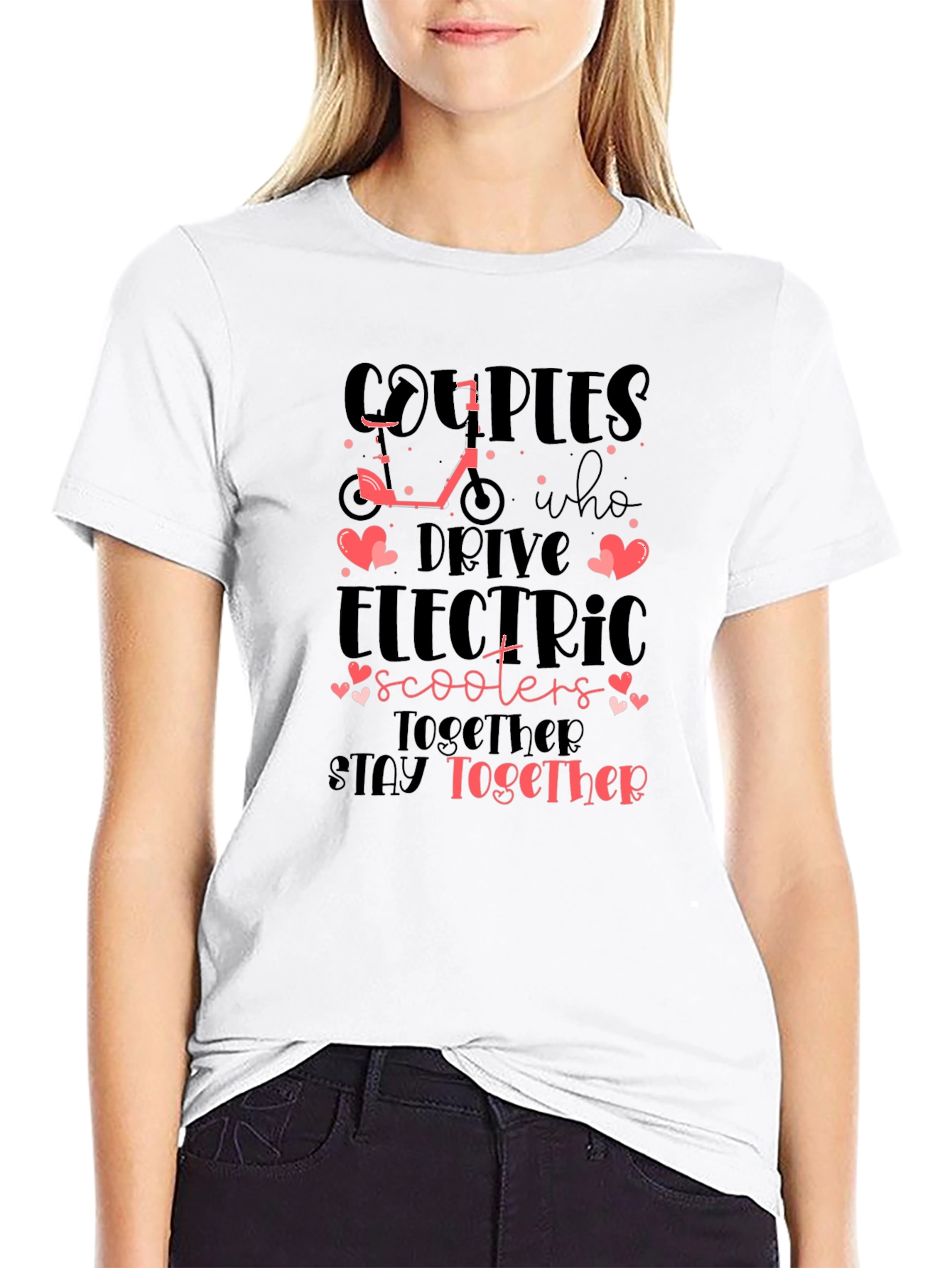 Couples Electric Scooter T-Shirt - Together Forever!