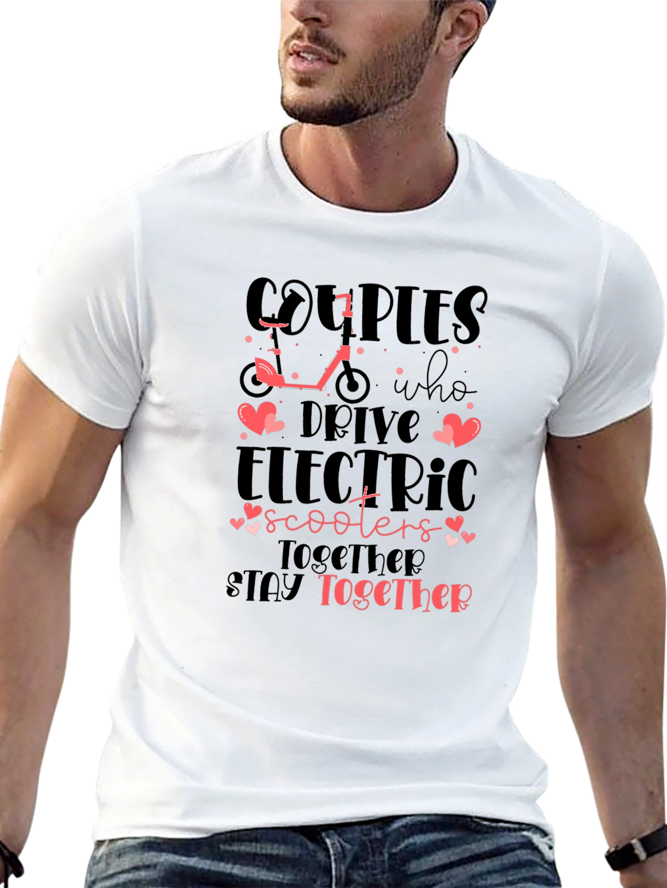 Couples Electric Scooter T-Shirt - Together Forever!