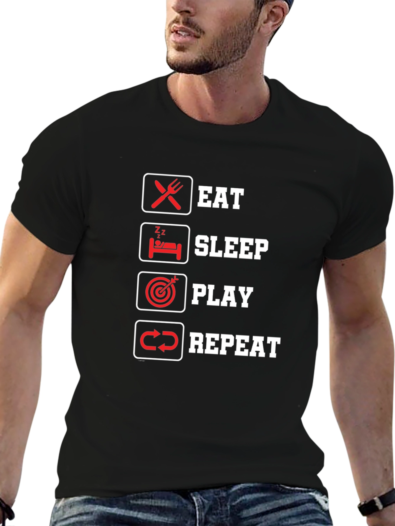 Eat Sleep Play Repeat T-Shirt - Gamer Lifestyle